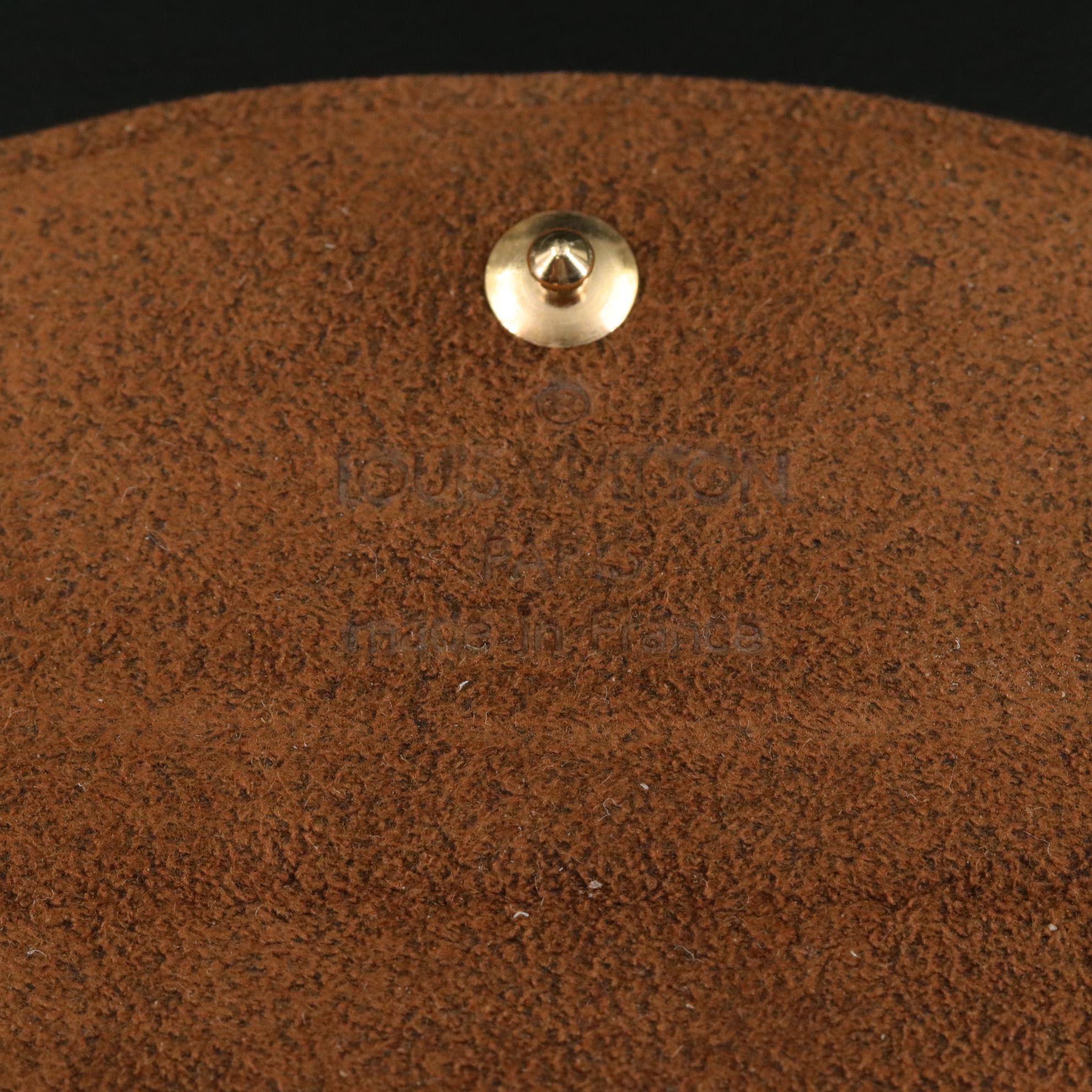 Louis Vuitton Sterling Trunk Latch Cufflinks with Damier Ebene Canvas Case