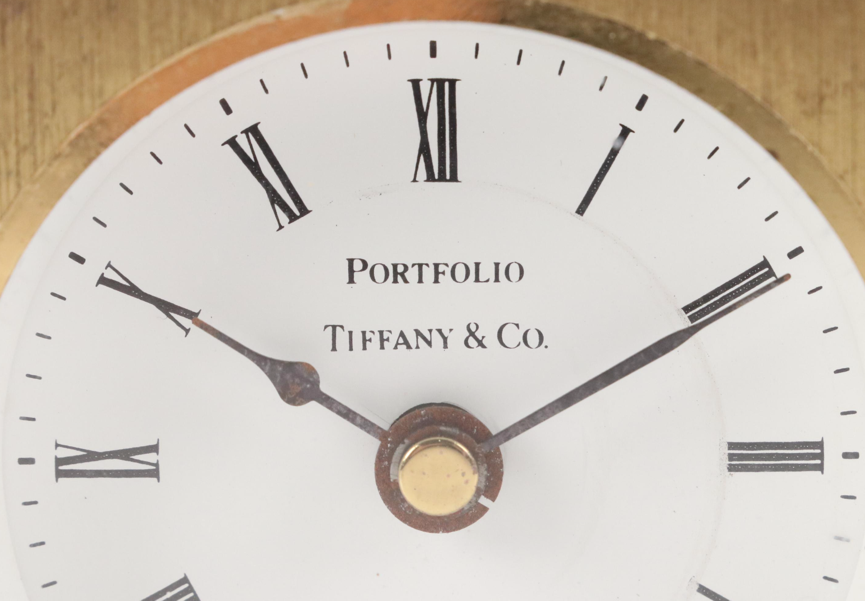Tiffany & Co. "Portfolio" Brass Desk Clock