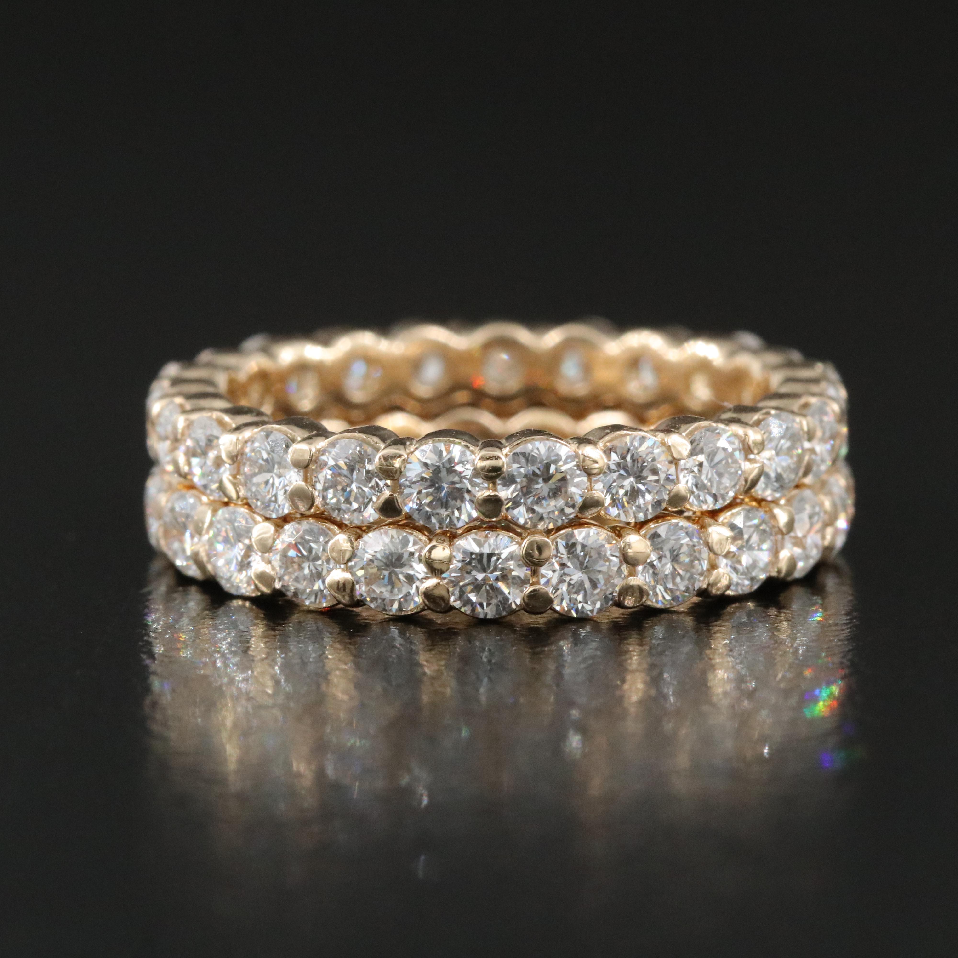 14K 3.04 CTW Lab Grown Diamond Stacking Eternity Bands