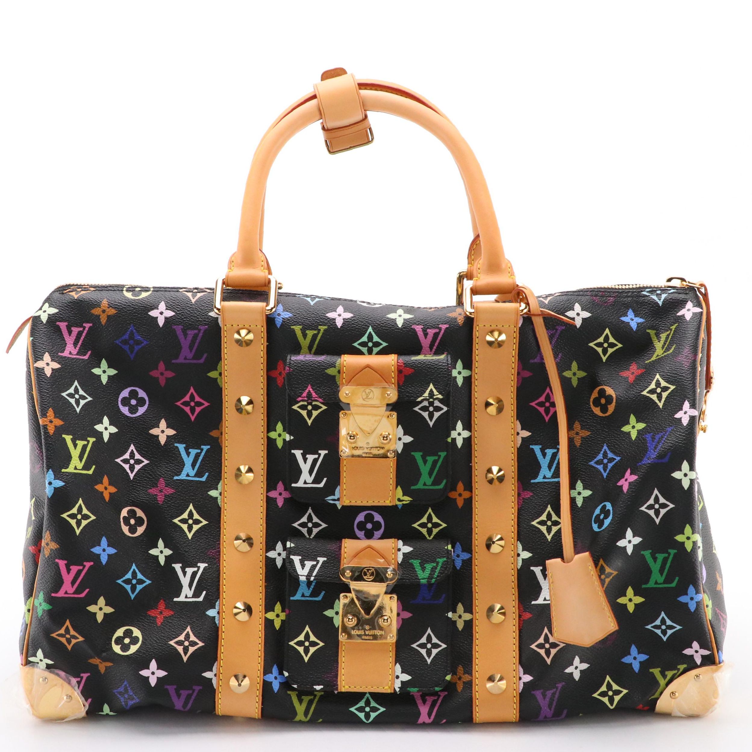 Louis Vuitton x Takashi Murakami Keepall 45 in Black Monogram Multicolore