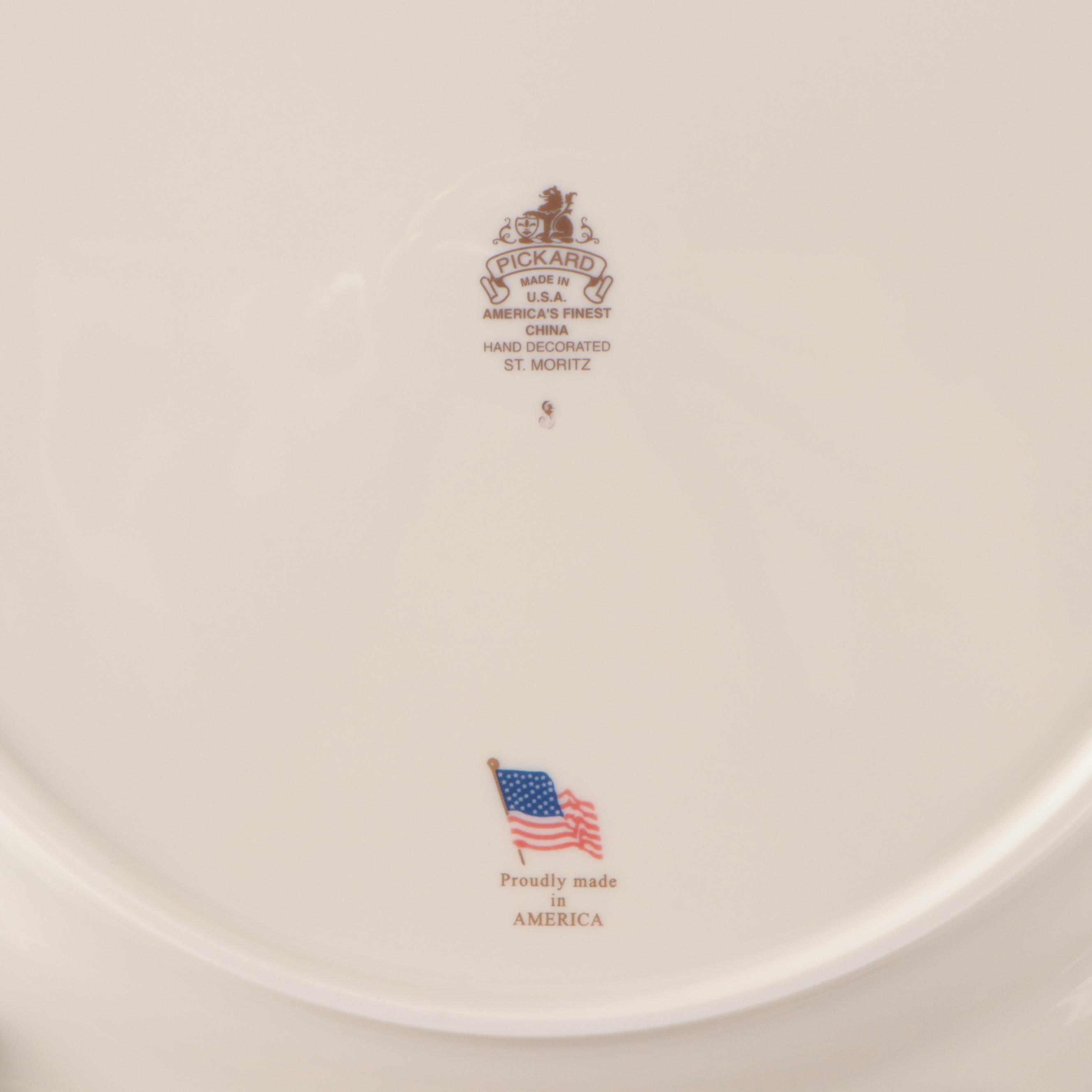 Pickard "St. Moritz" Ivory and Platinum Embellished Porcelain Dinnerware