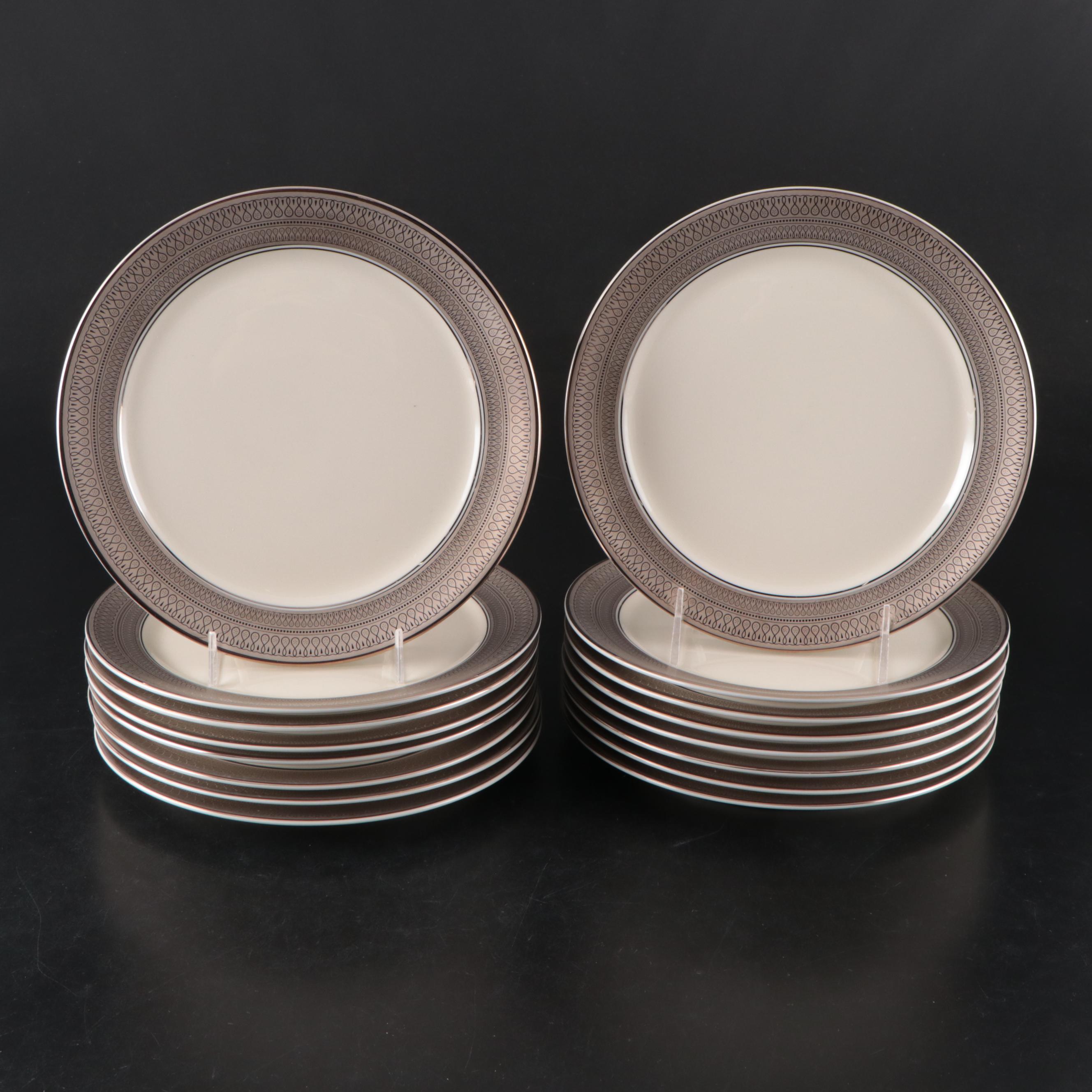 Pickard "St. Moritz" Ivory and Platinum Embellished Porcelain Dinnerware