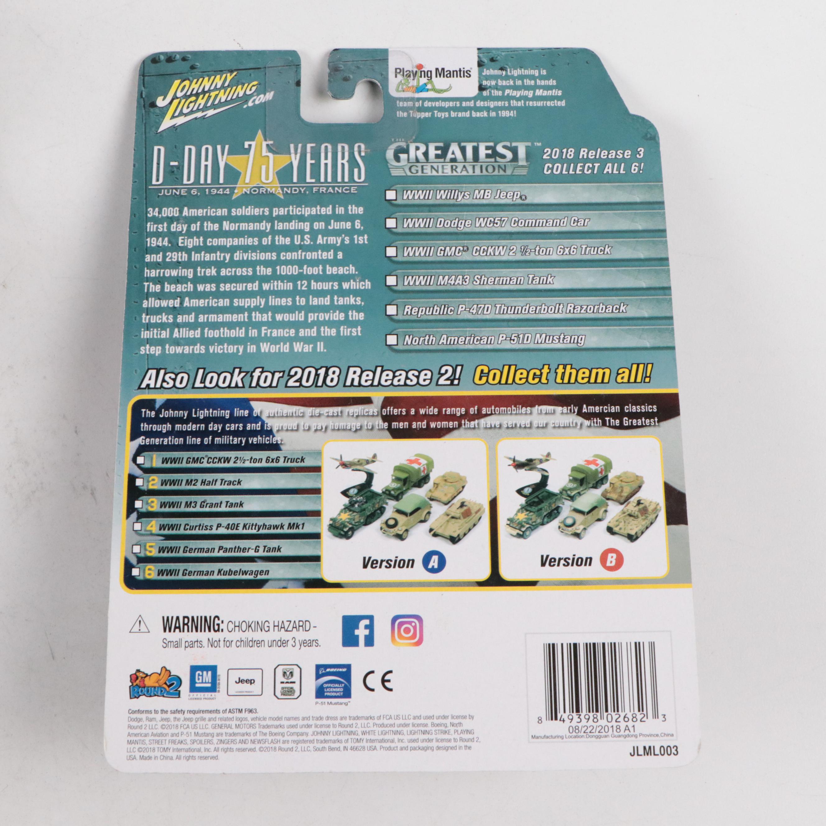 Johnny Lightning D-Day 75 Years "WWII Willys MB Jeep" and More Toy Vehicles