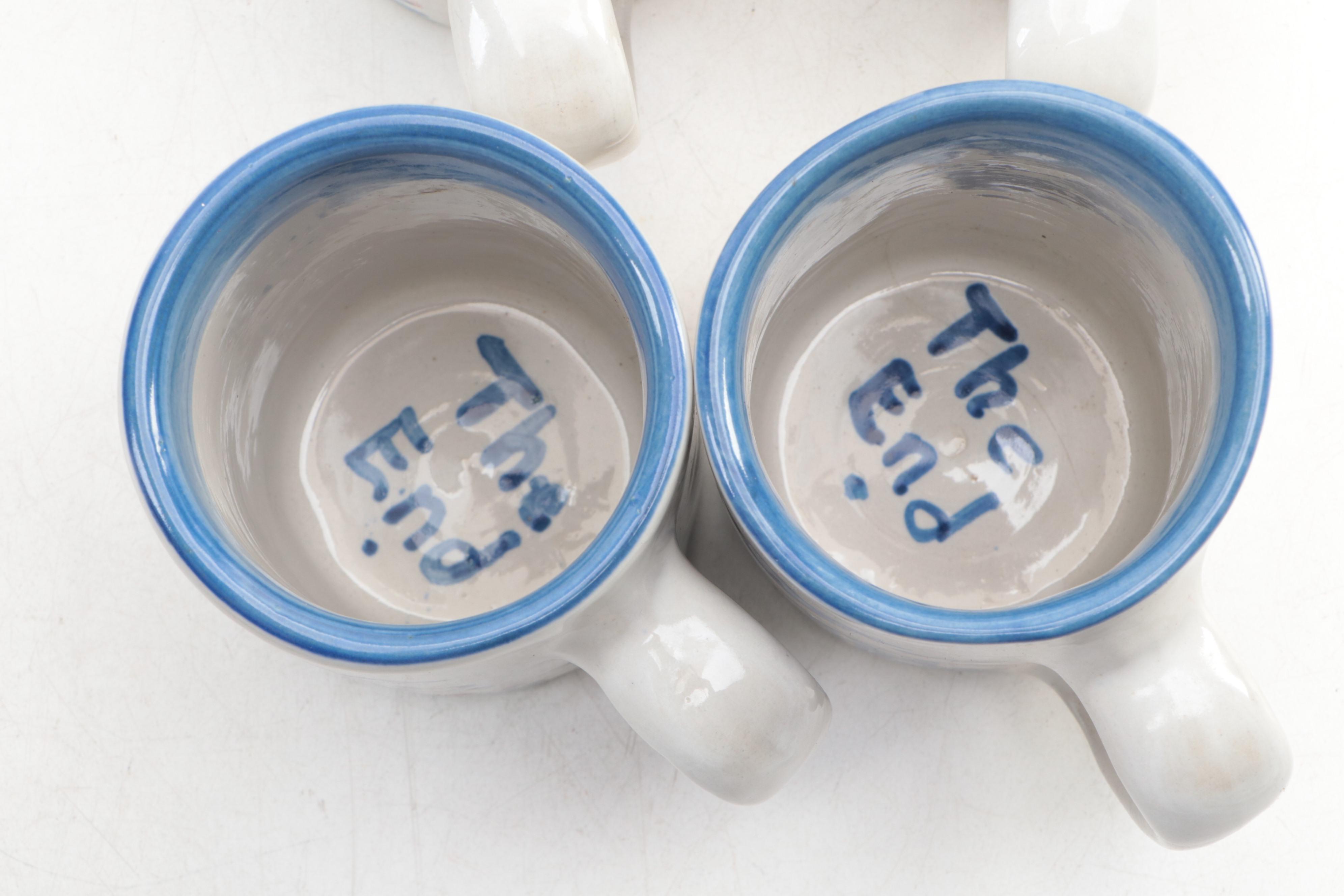 M. A. Hadley Stoneware "Country Scene" Mugs