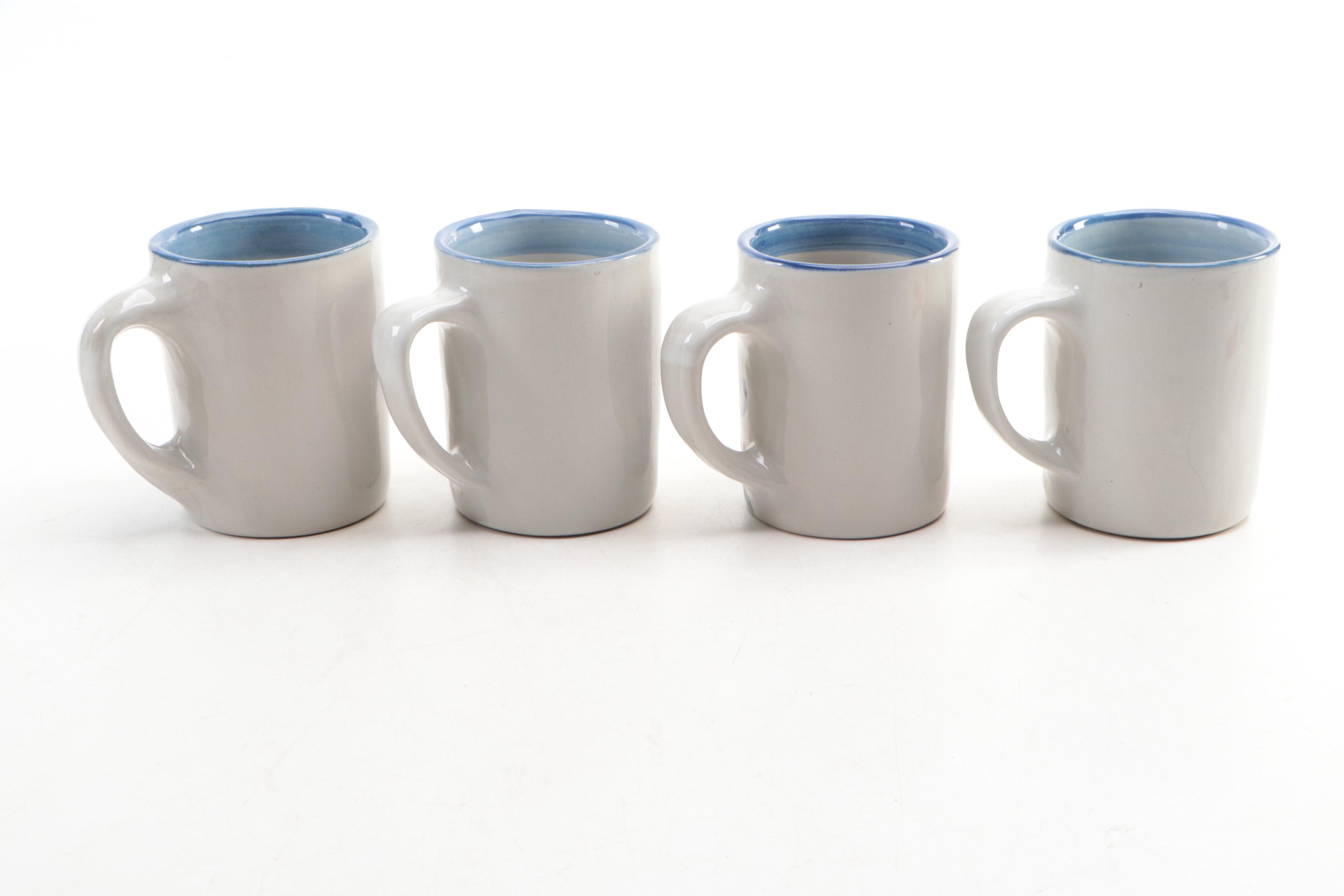 M. A. Hadley Stoneware "Country Scene" Mugs