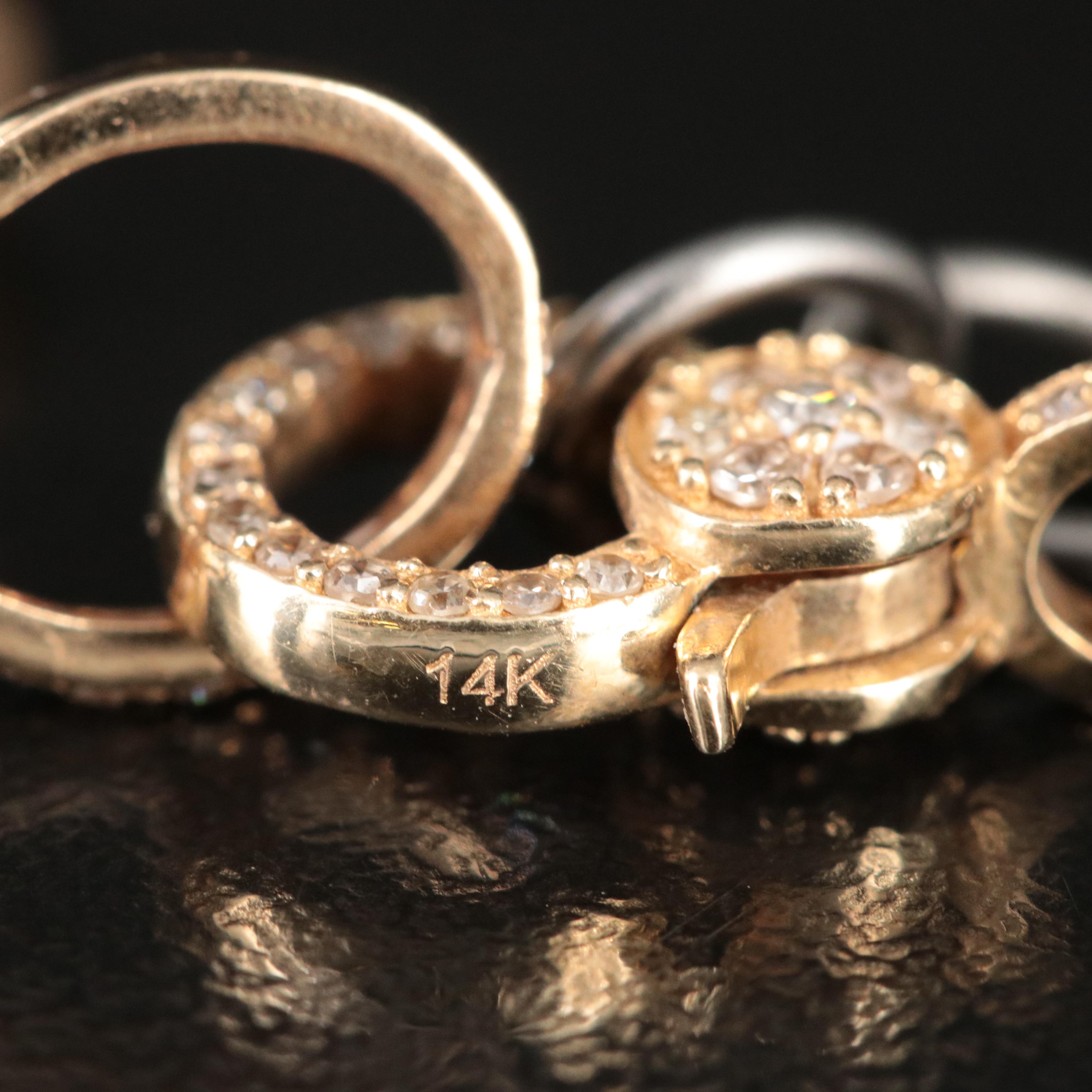 14K Diamond Pendant and Clasp on Sterling Chain