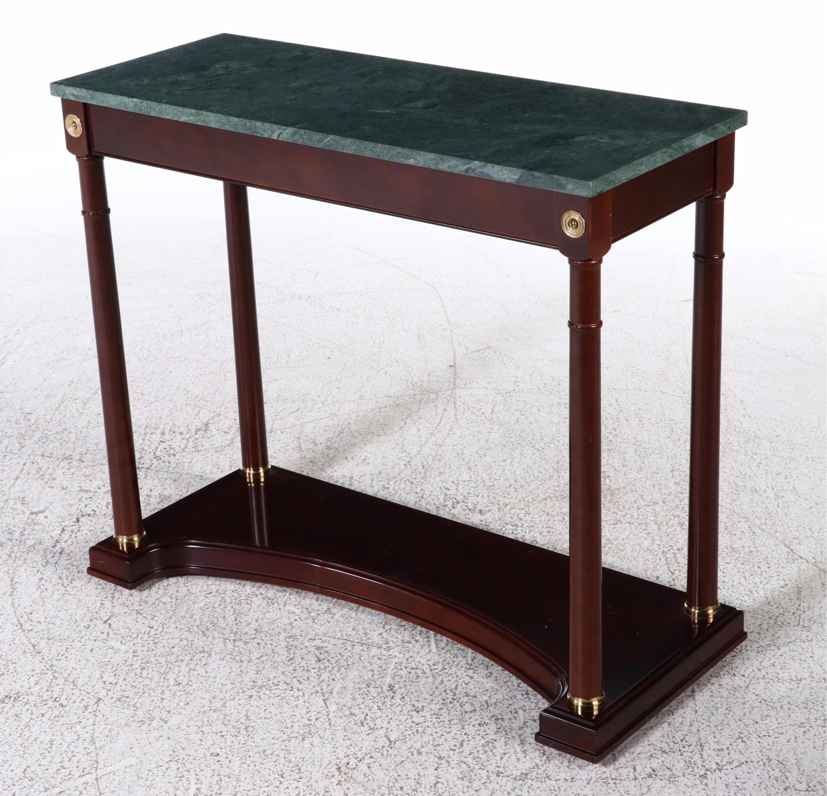 Four Bombay Company Empire Style Marble Top Occasional Tables