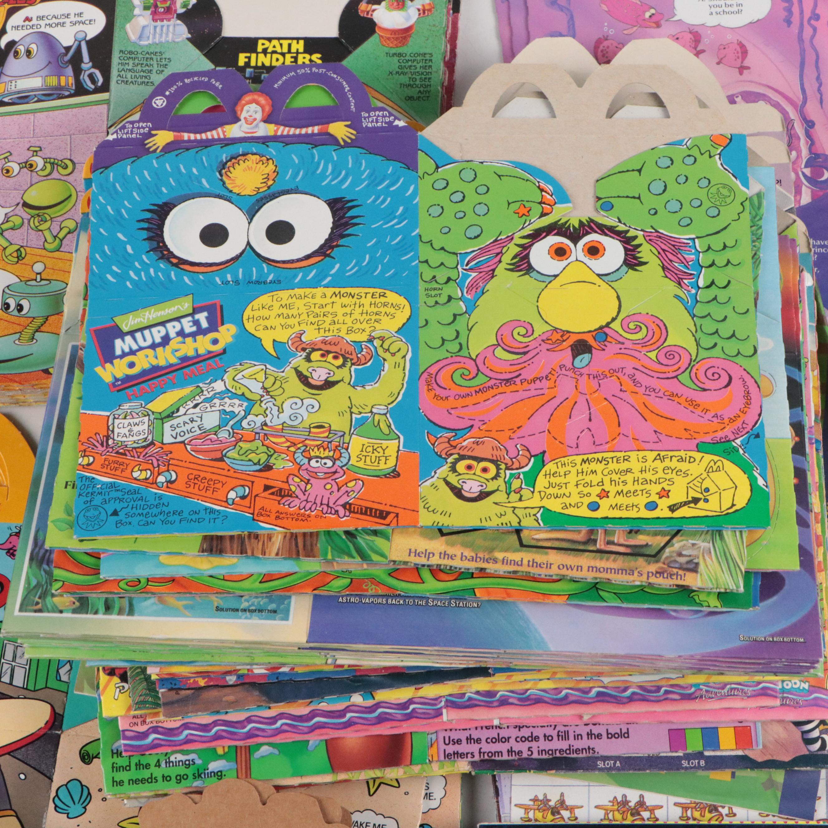 McDonald's Muppets and More Happy Meal Boxes with Taco Bell Goosebumps Box