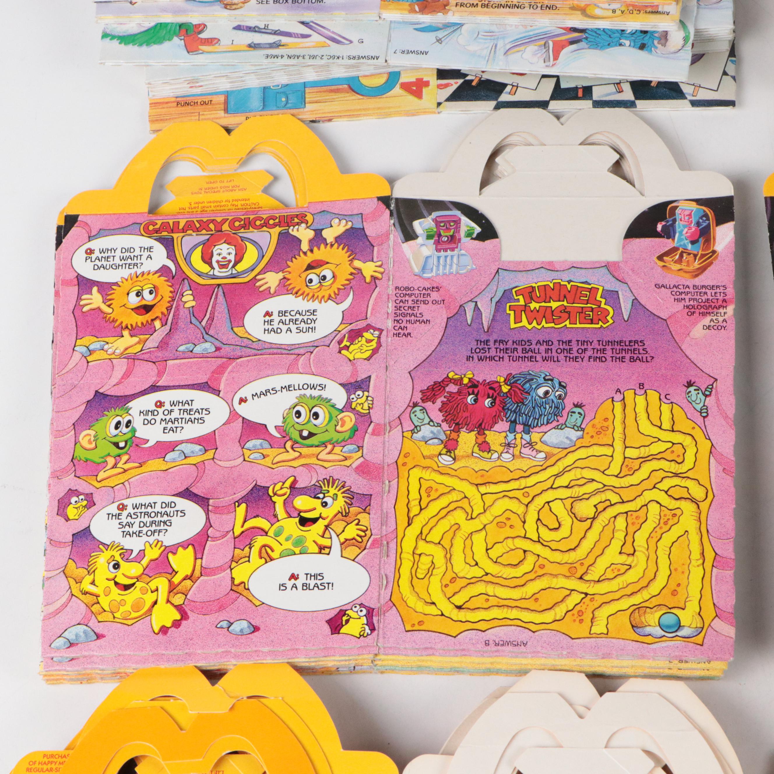 McDonald's Muppets and More Happy Meal Boxes with Taco Bell Goosebumps Box
