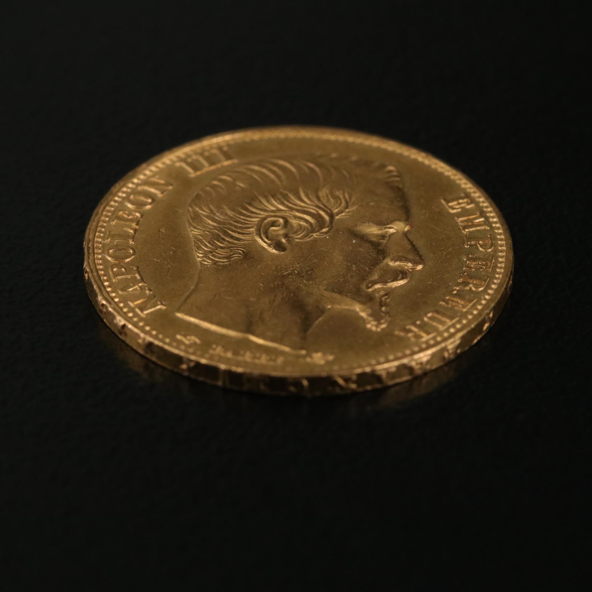 1857-A France Twenty Francs Gold Coin