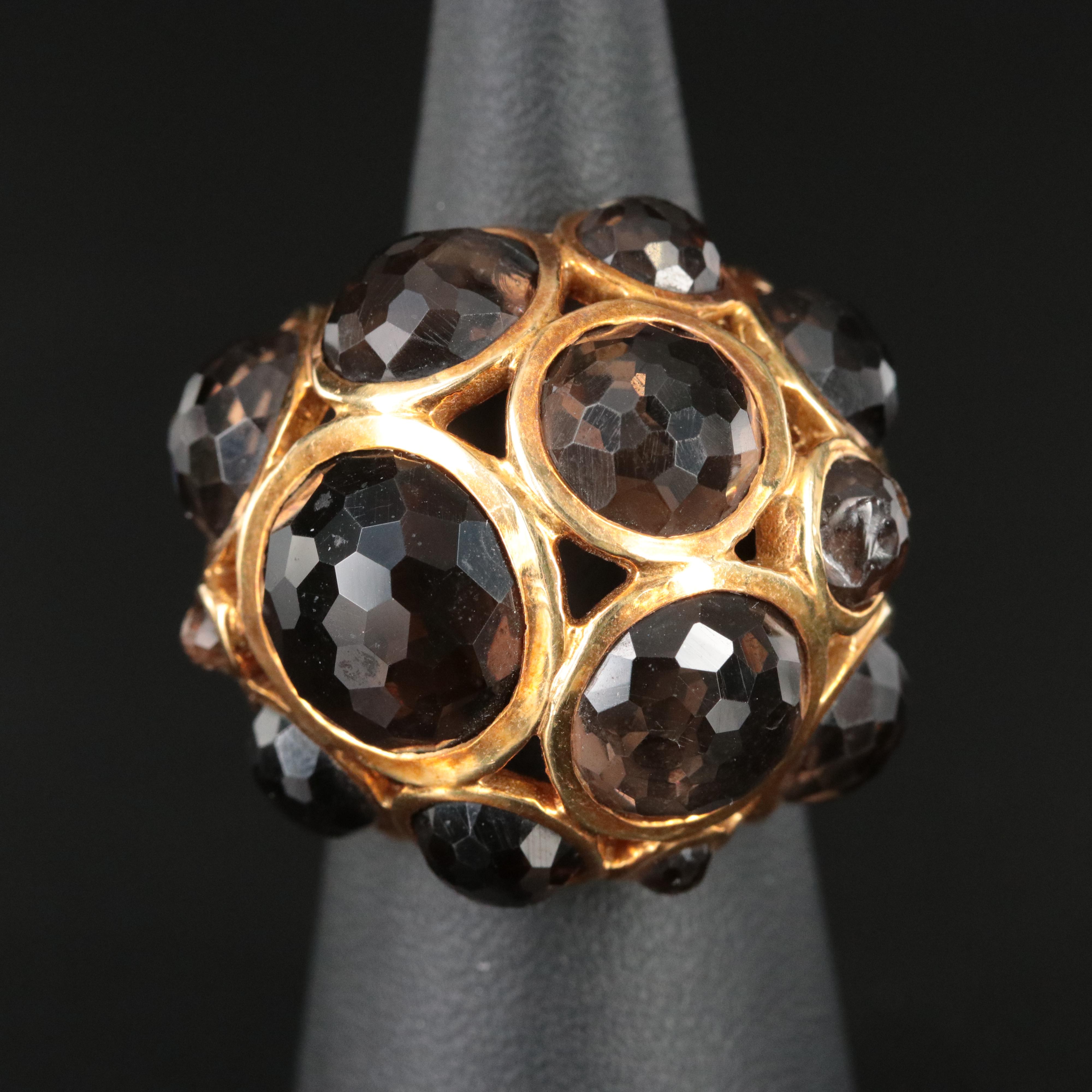 Ippolita Rock Candy 18K Smoky Quartz Hammered Dome Ring