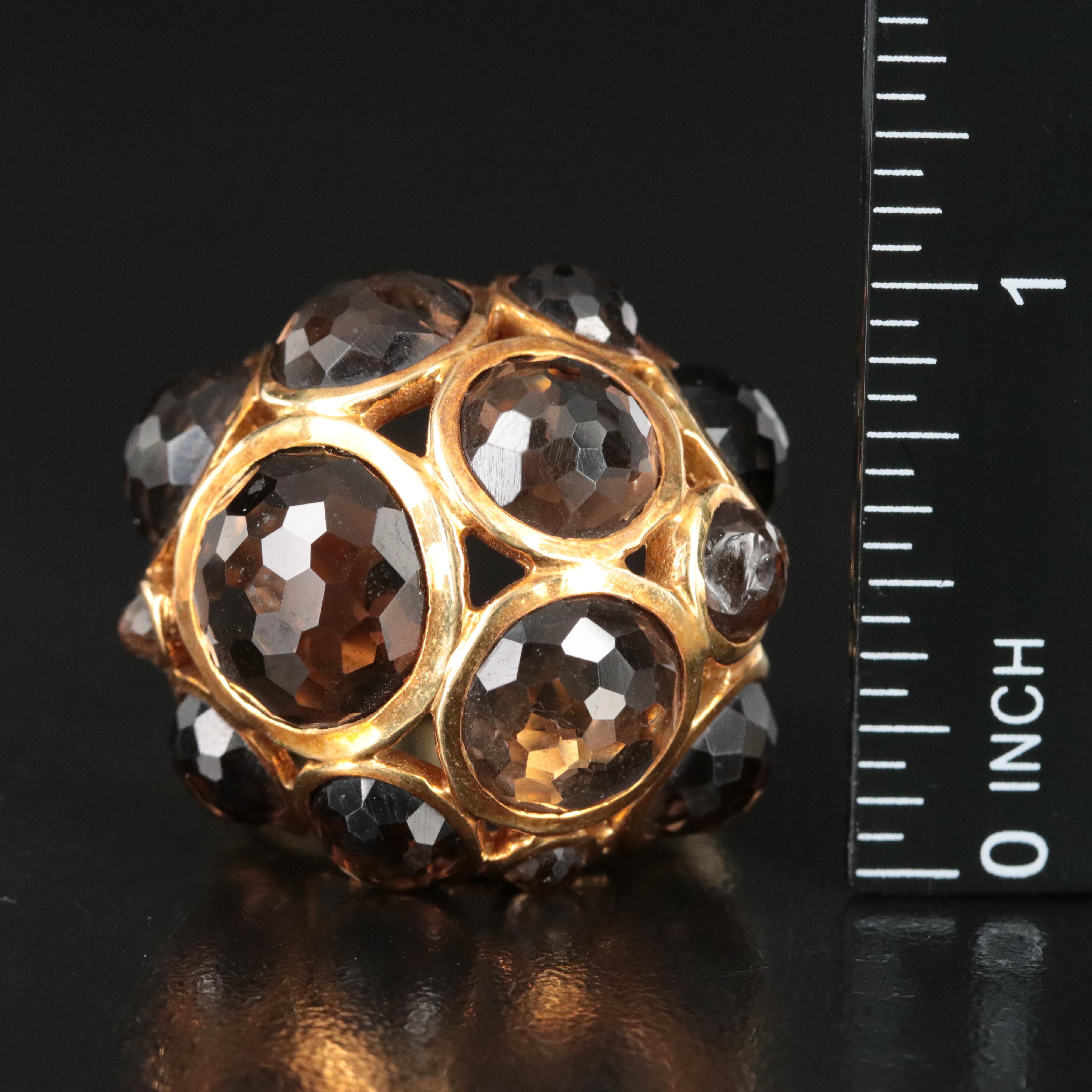 Ippolita Rock Candy 18K Smoky Quartz Hammered Dome Ring