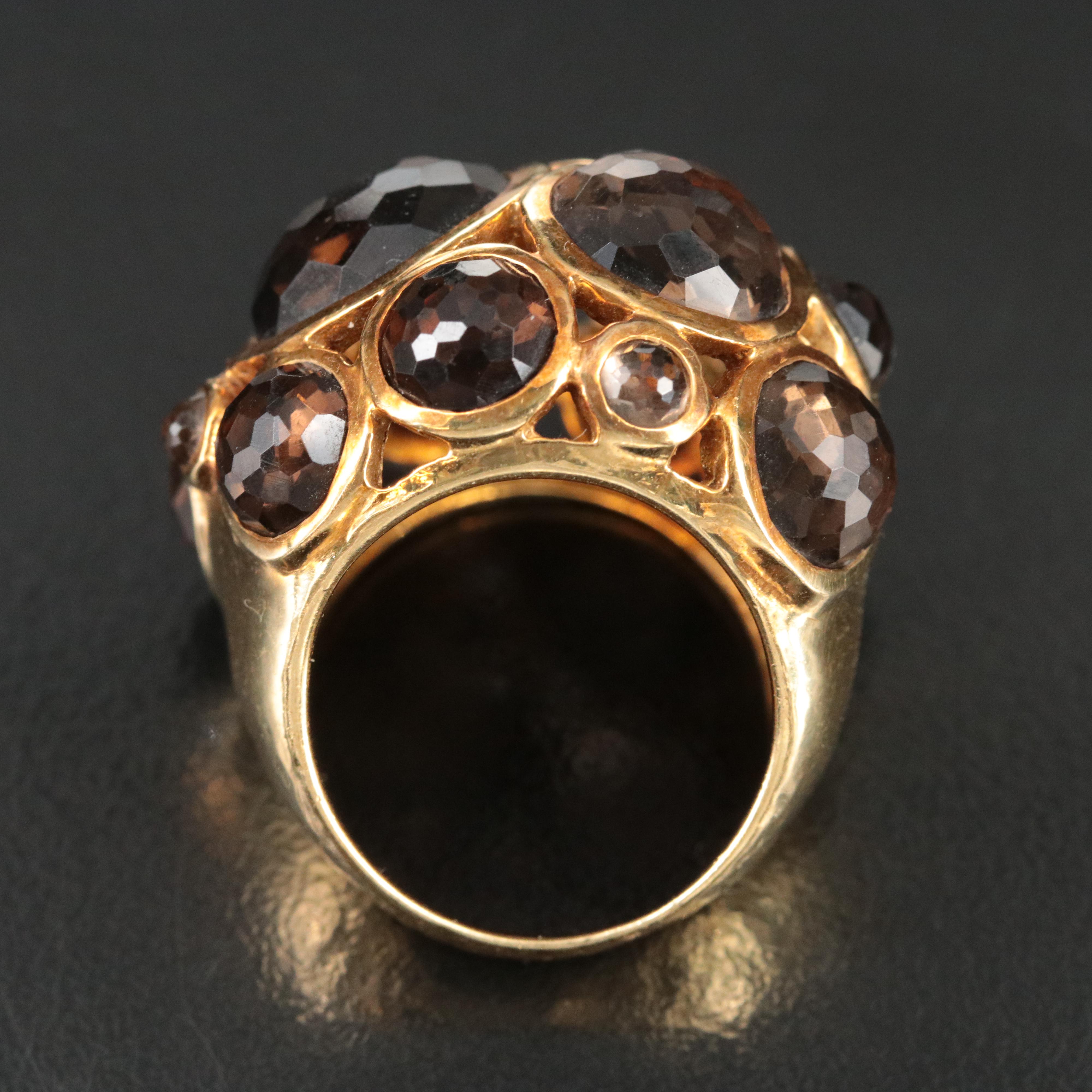 Ippolita Rock Candy 18K Smoky Quartz Hammered Dome Ring