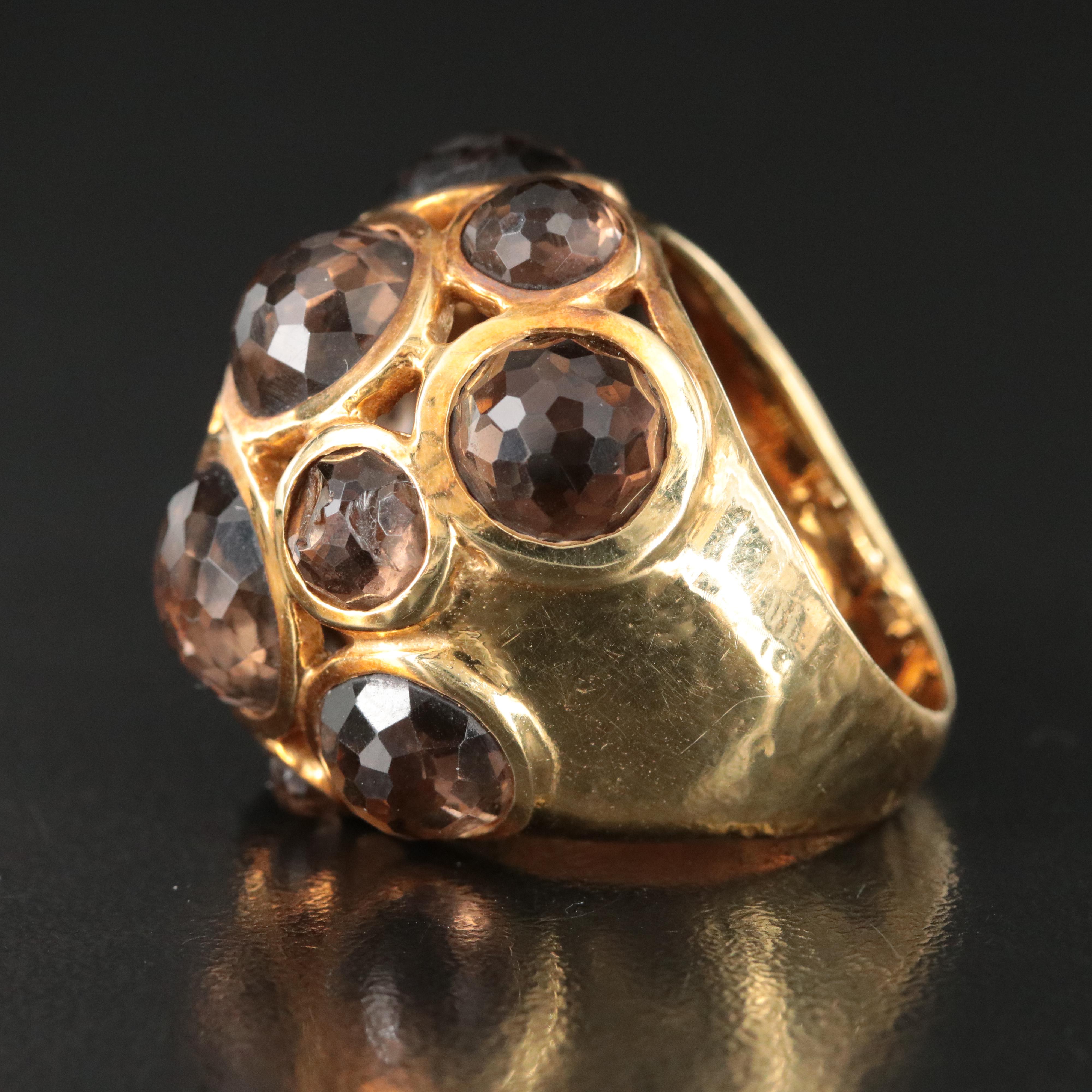 Ippolita Rock Candy 18K Smoky Quartz Hammered Dome Ring