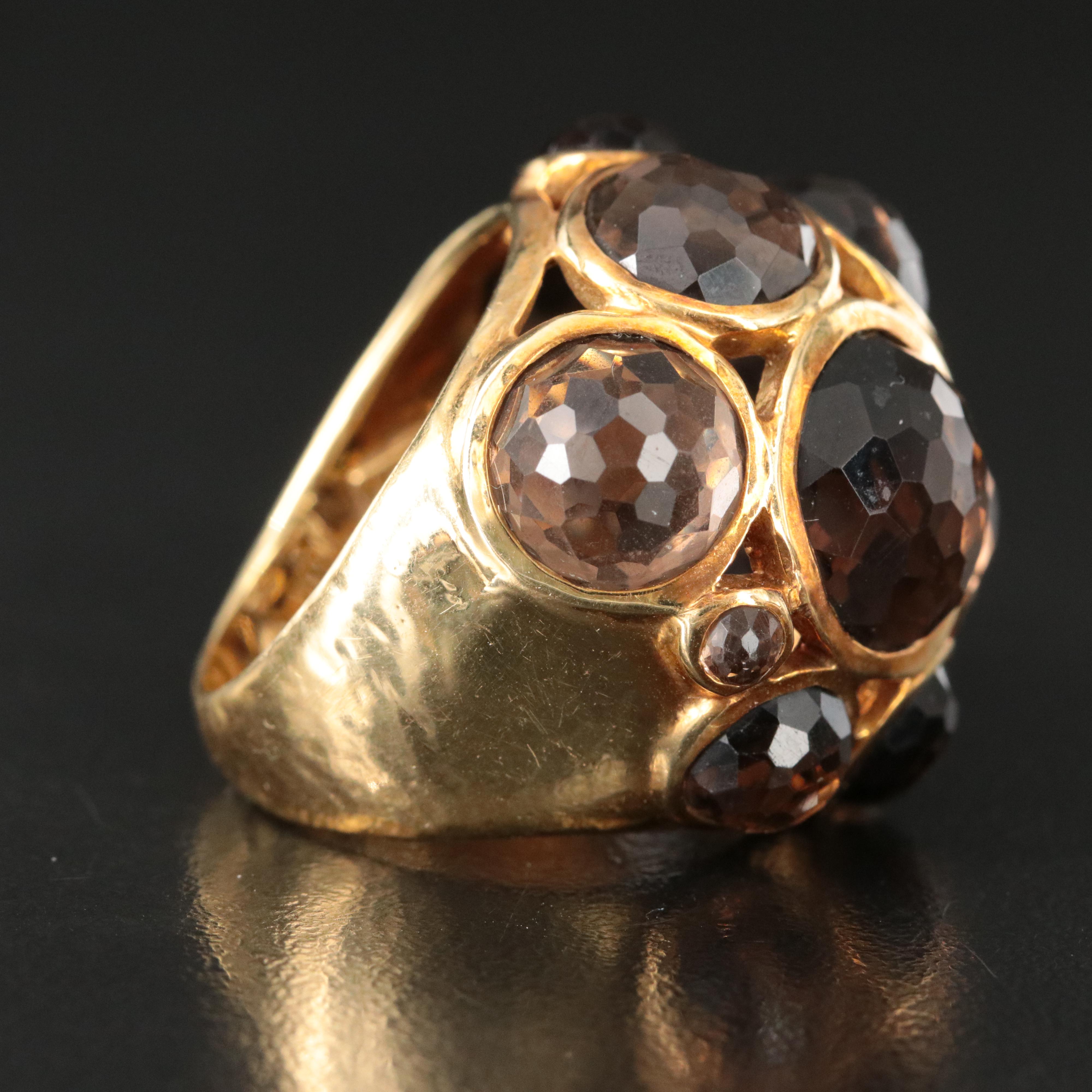 Ippolita Rock Candy 18K Smoky Quartz Hammered Dome Ring