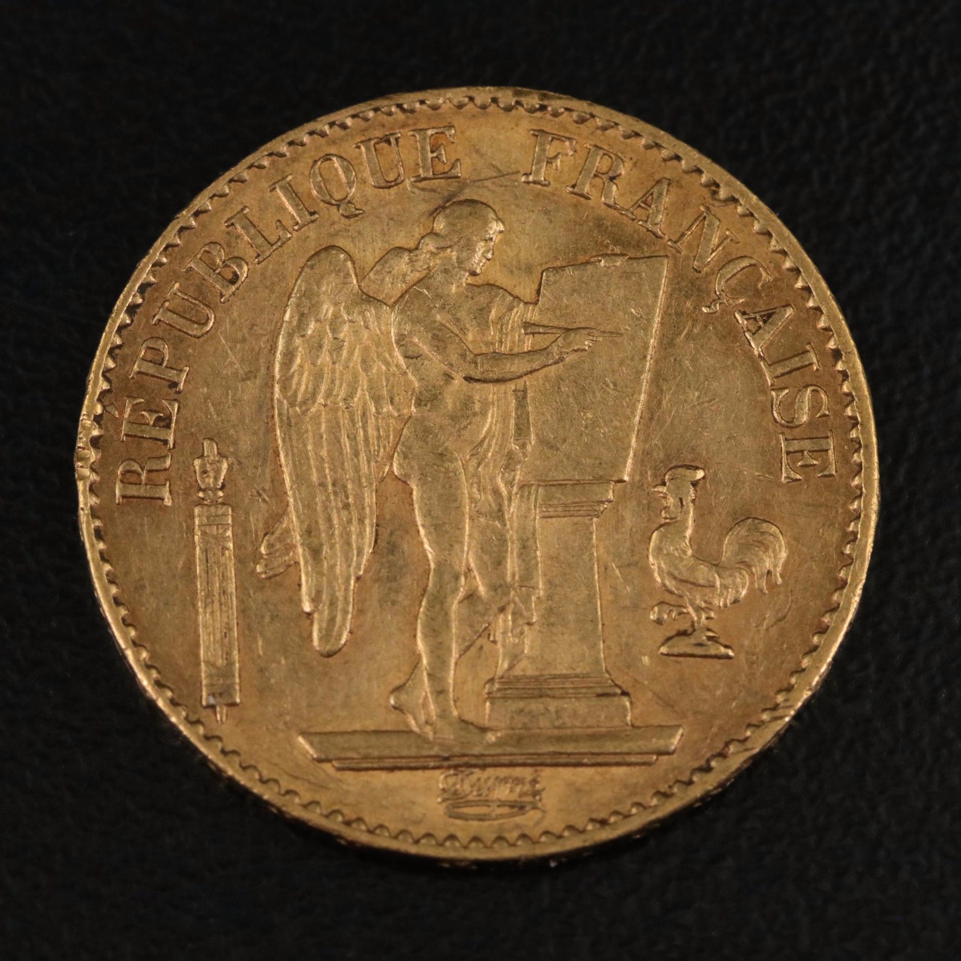 1878-A France Twenty Francs Gold Coin