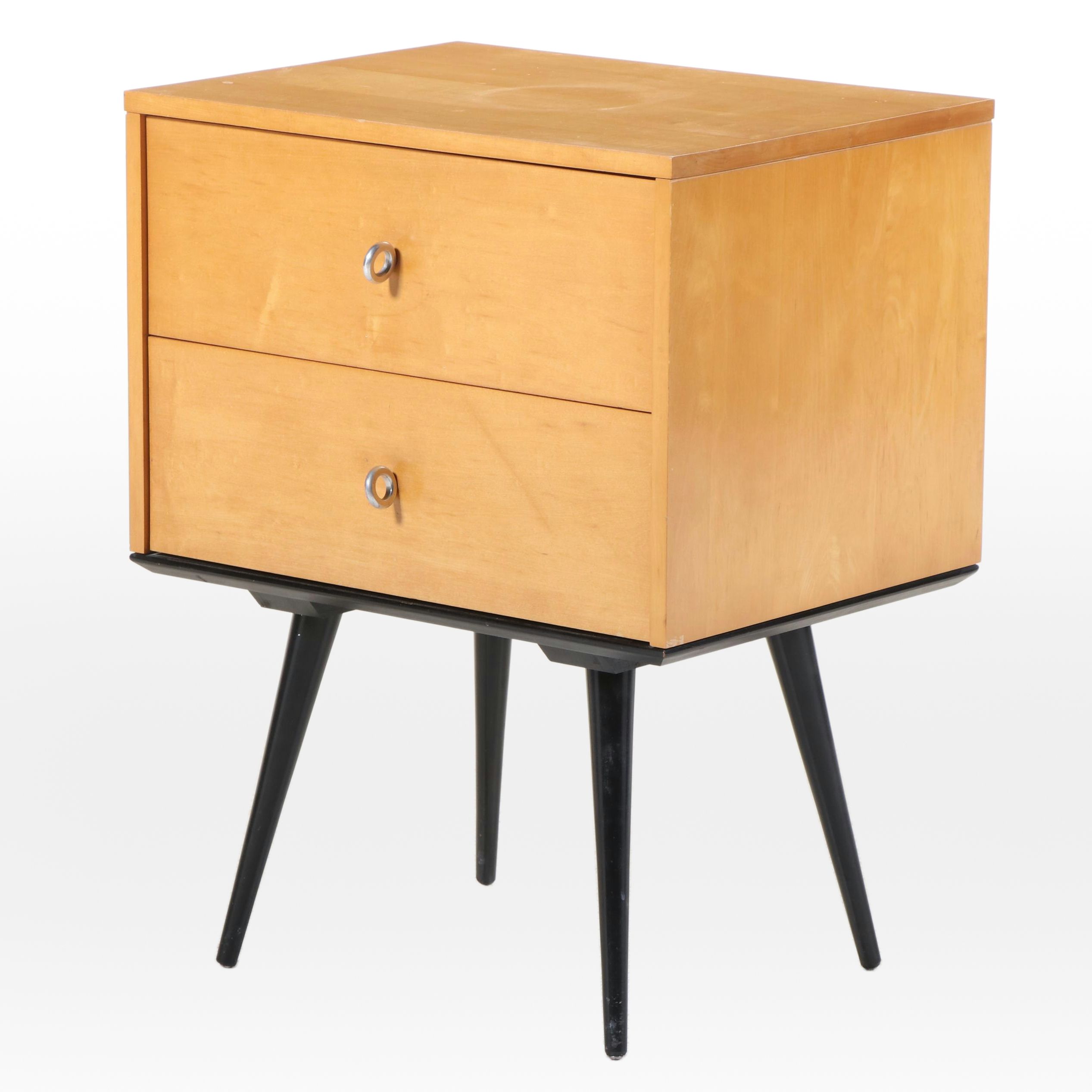 Paul McCobb for Winchendon "Planner Group" Maple and Ebonized Nightstand