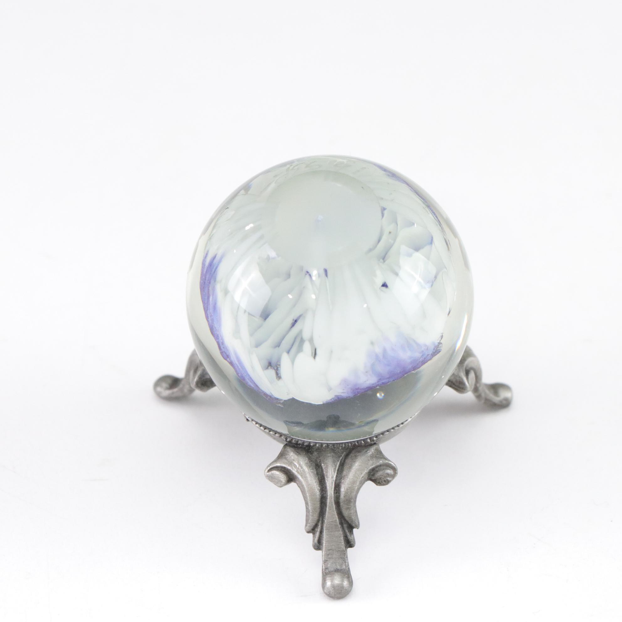 Maytum Studios Lilac Iridescent Glass Paperweight Featured In Collection