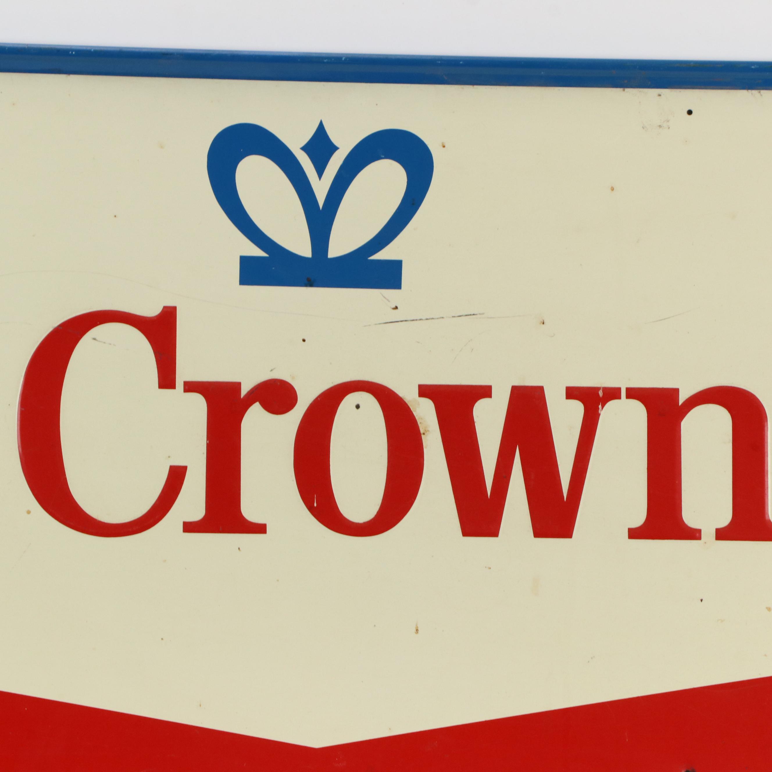 Royal Crown Cola Enamel and Pressed Metal Wall Sign, Mid to Late 20th Century