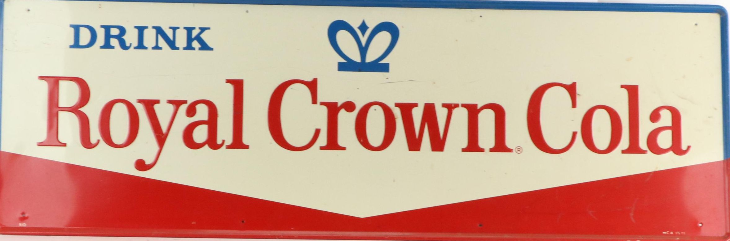 Royal Crown Cola Enamel and Pressed Metal Wall Sign, Mid to Late 20th Century