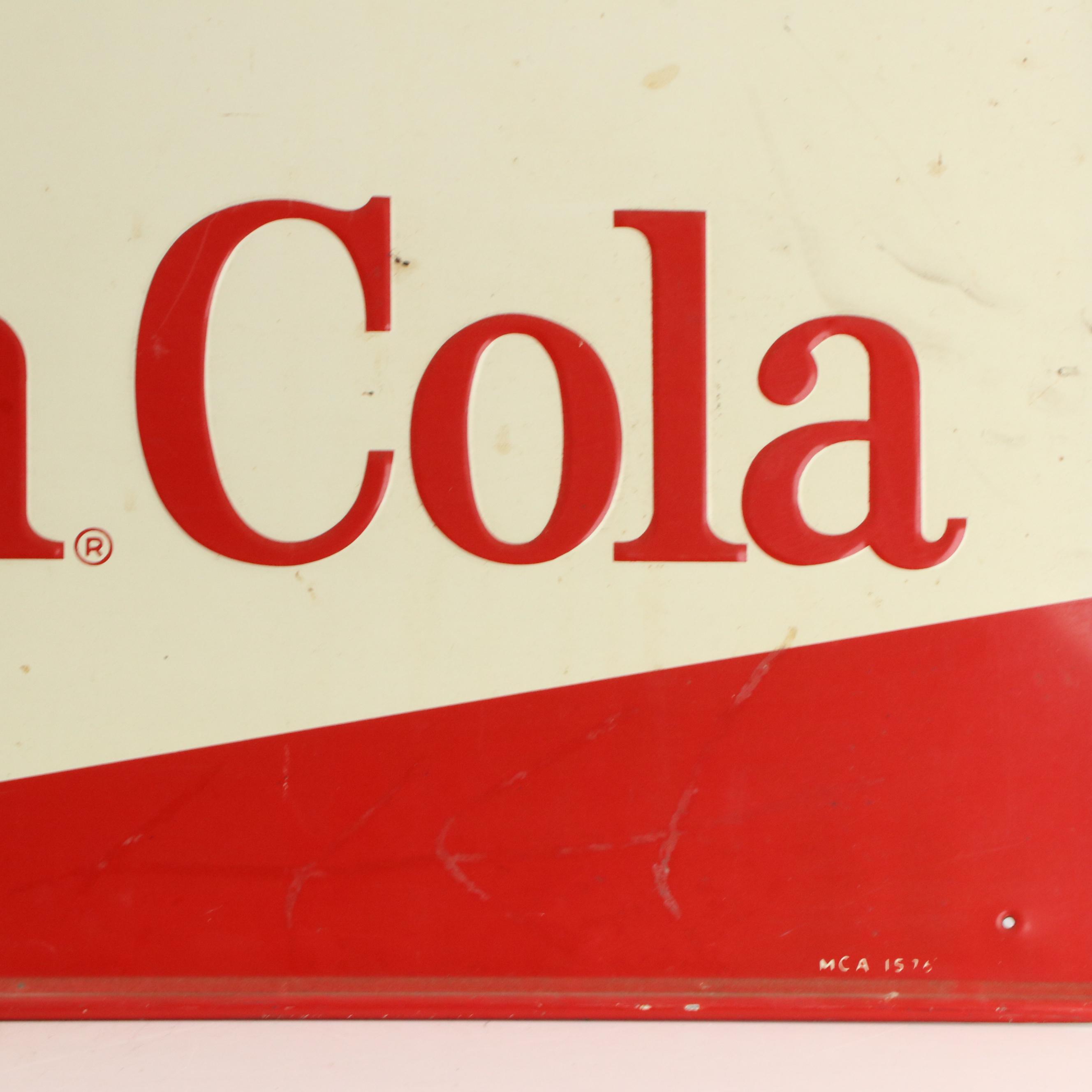Royal Crown Cola Enamel and Pressed Metal Wall Sign, Mid to Late 20th Century