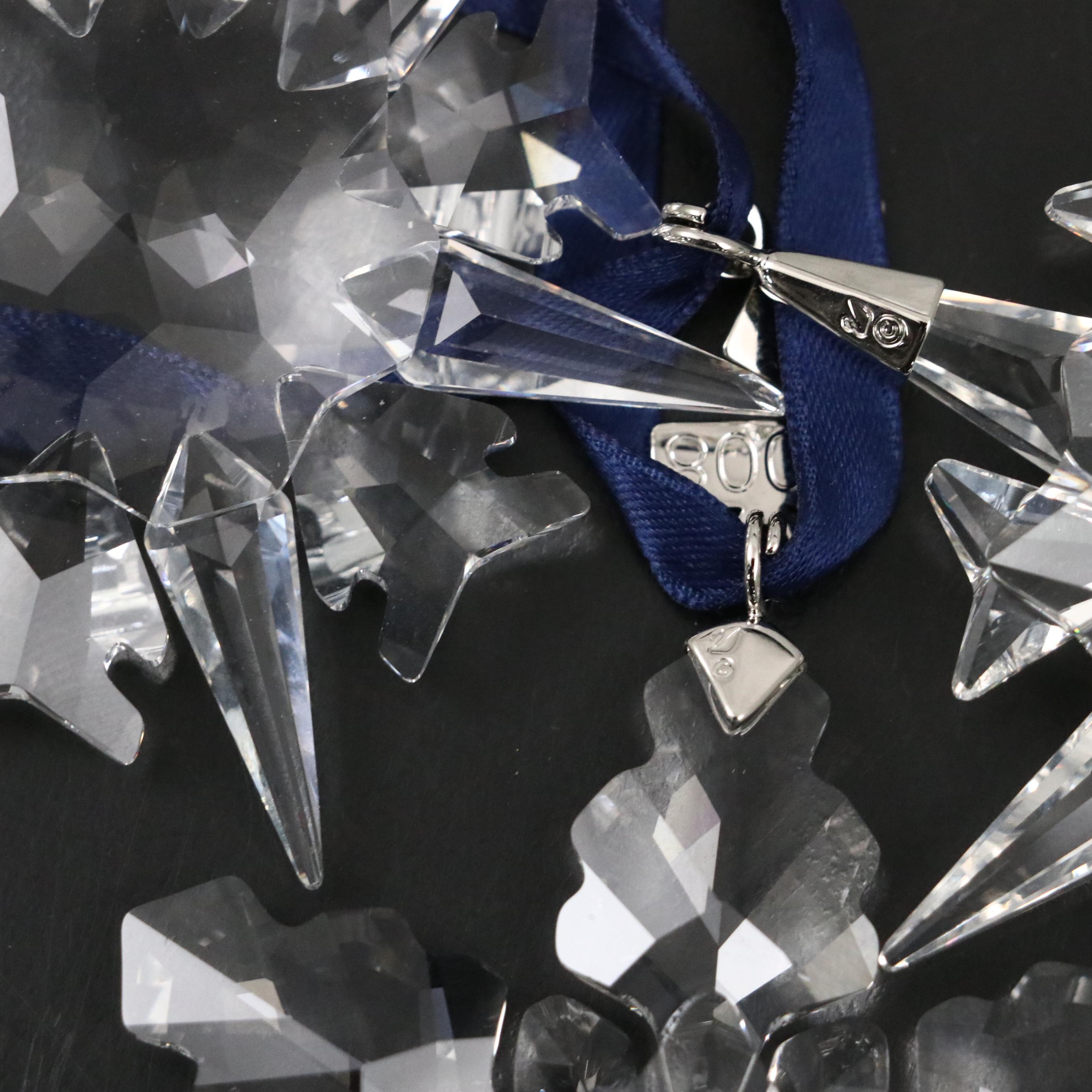 Swarovski Crystal Annual Snowflake Ornaments, 2002, 2007 & 2008