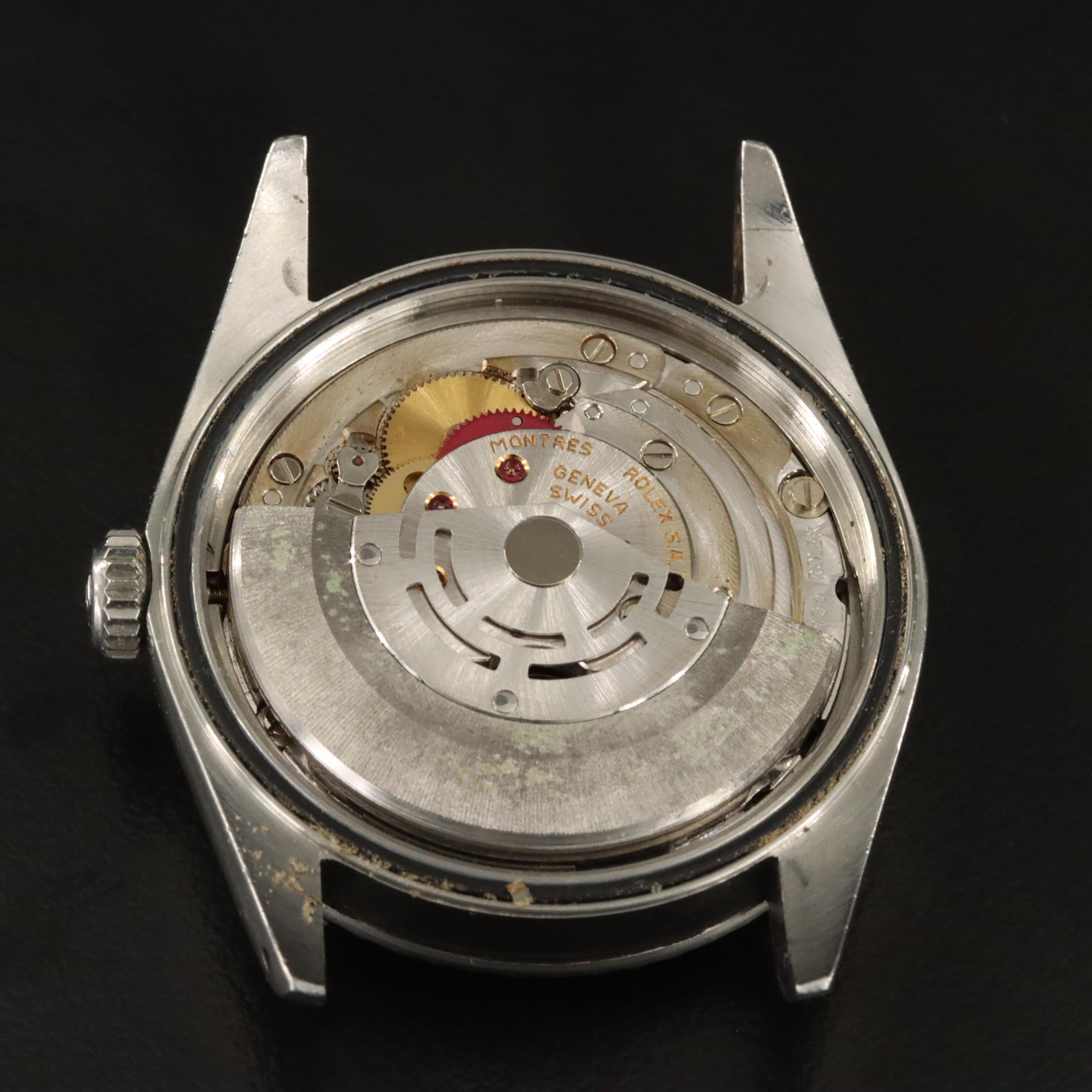 1989 Rolex Tapestry Dial Engine Turned Bezel Datejust Watch