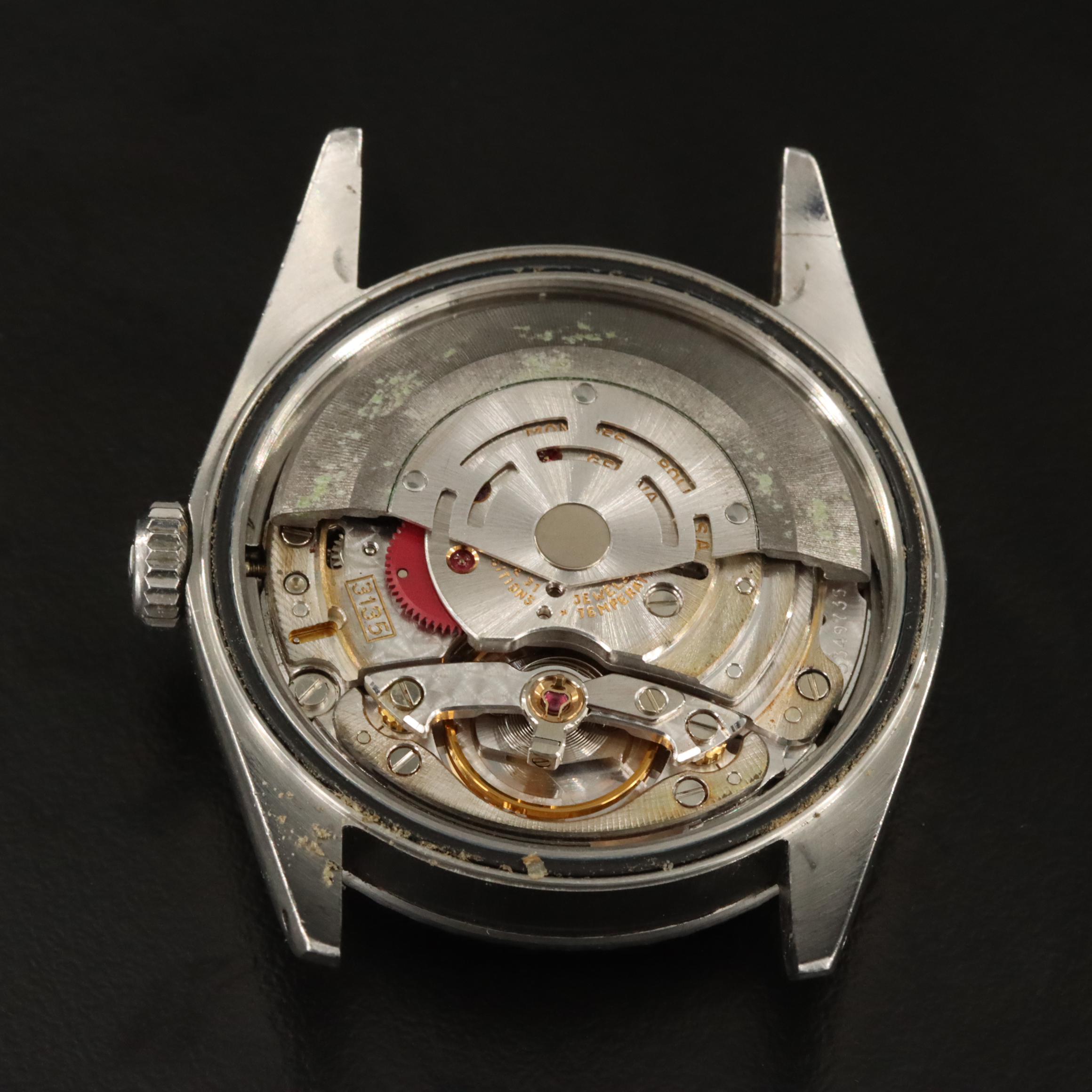 1989 Rolex Tapestry Dial Engine Turned Bezel Datejust Watch