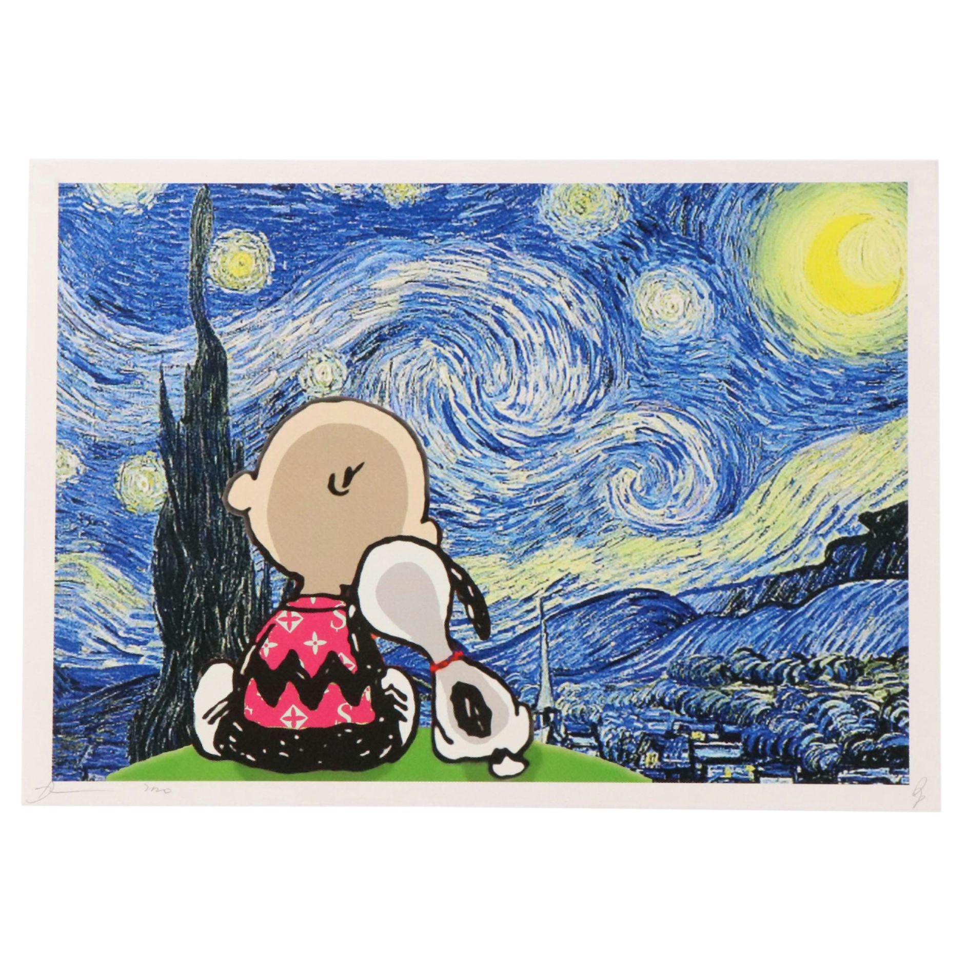 Death NYC Graphic Digital Print Featuring Charlie Brown and Snoopy, 21st Century