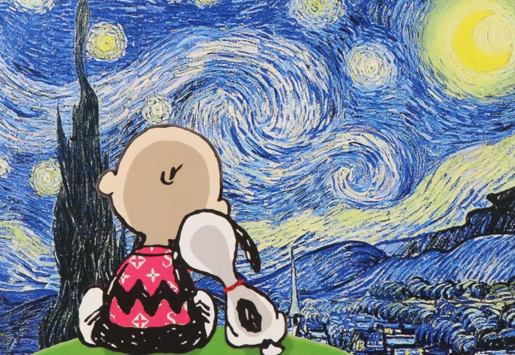 Death NYC Graphic Digital Print Featuring Charlie Brown and Snoopy, 21st Century