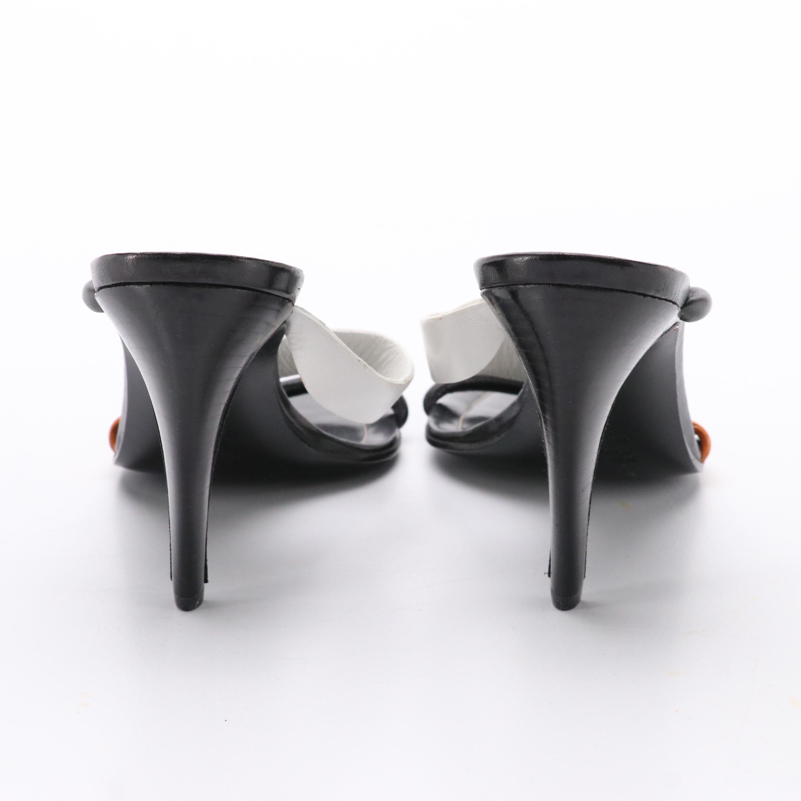 Prada Strappy Dress Sandals in Tricolor Leather