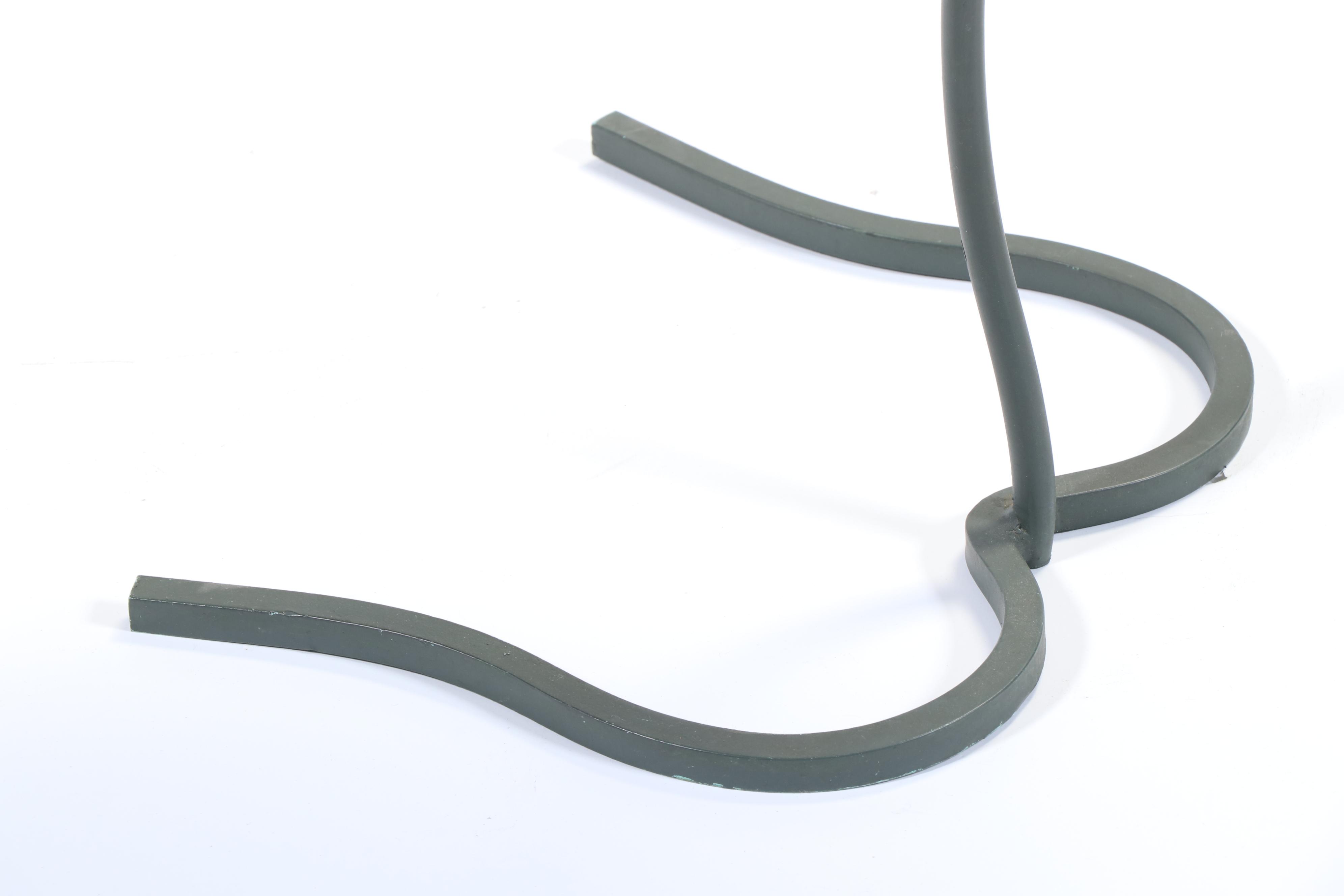 Patinated and Green-Painted Lily Pad Side Table, Manner of John Salterini