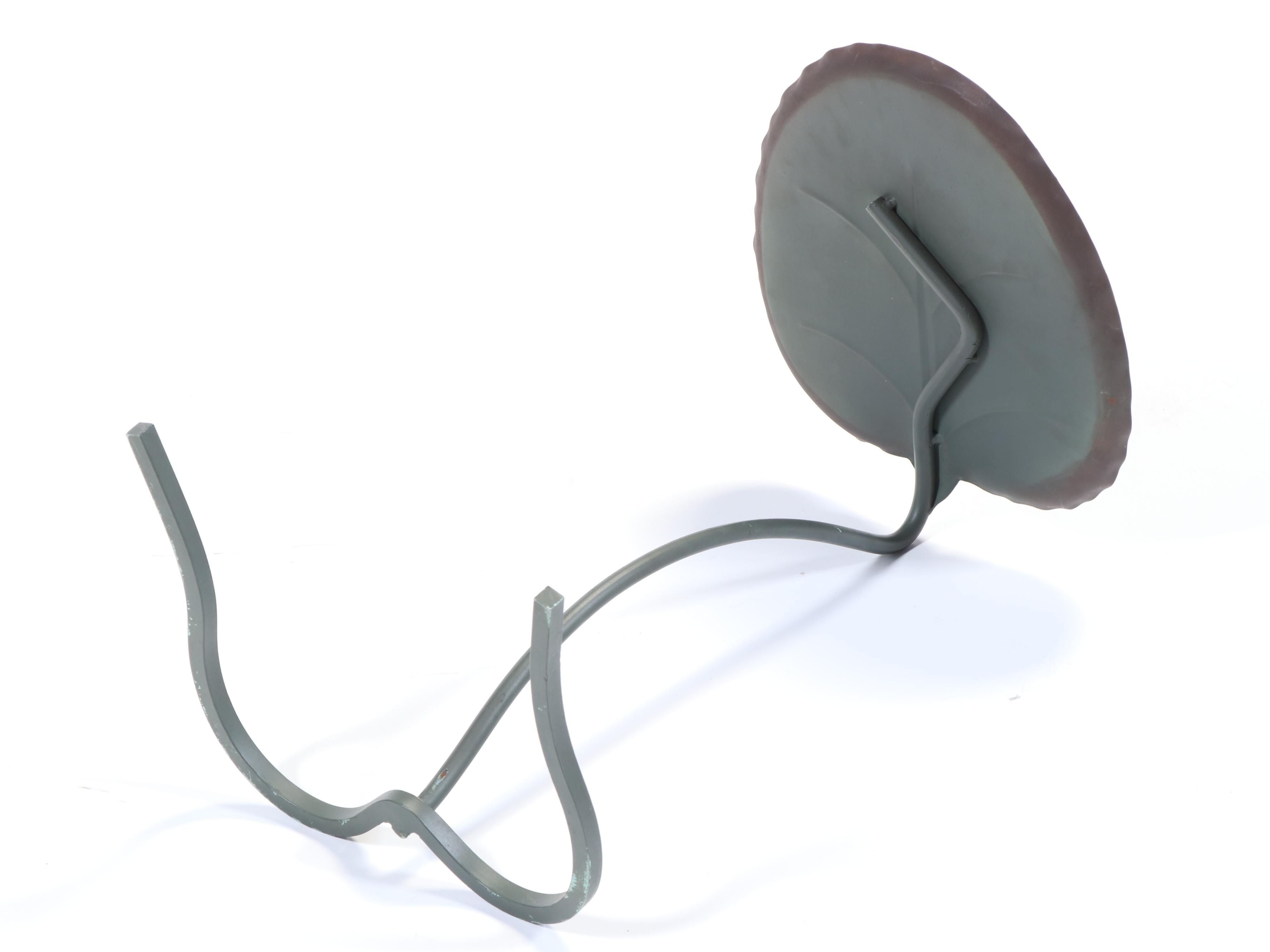 Patinated and Green-Painted Lily Pad Side Table, Manner of John Salterini