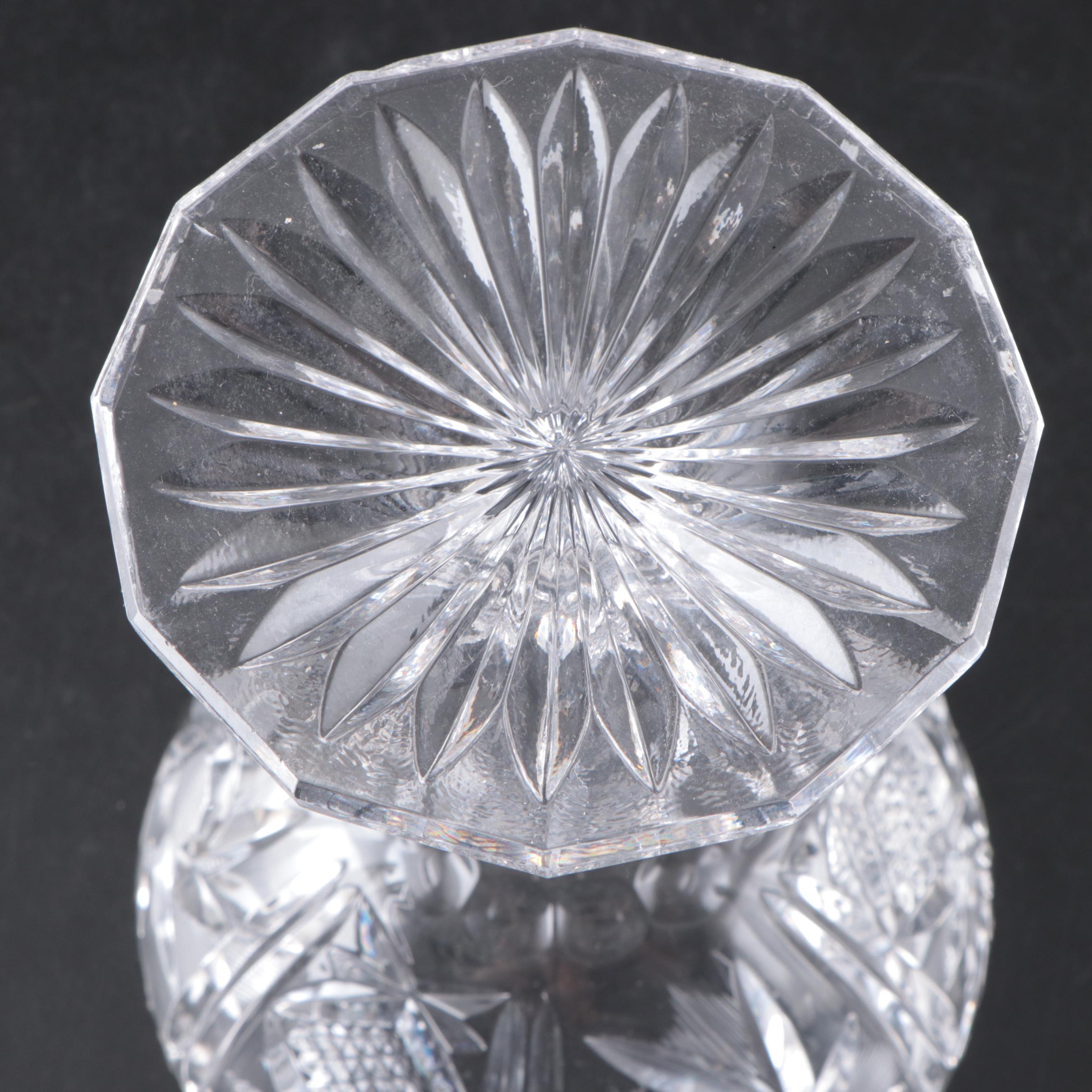 Brilliant Style Cut Crystal Orb-Shaped Candy Dish and Other Tableware