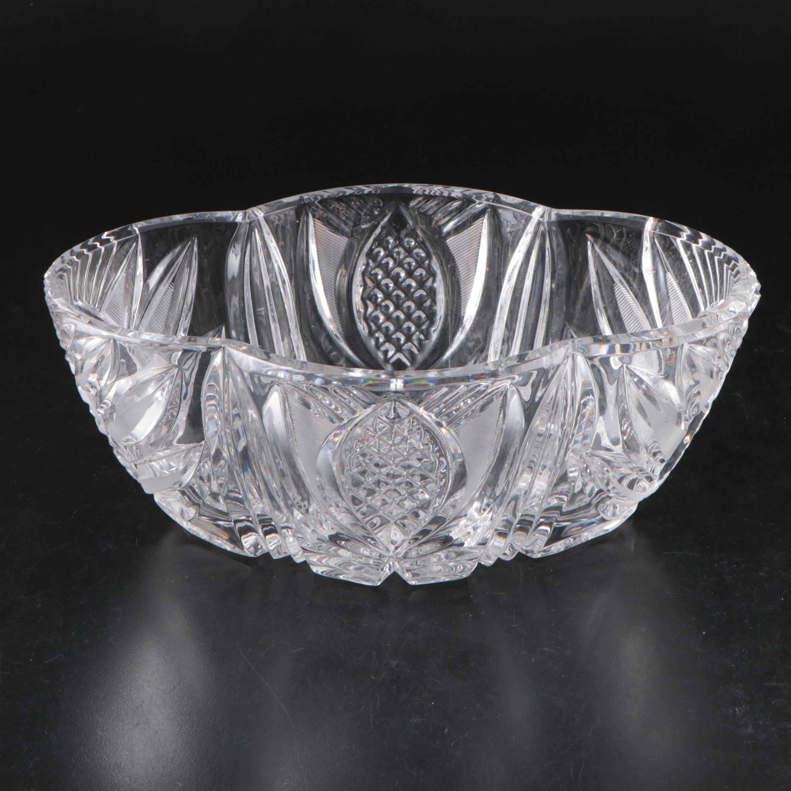 Brilliant Style Cut Crystal Orb-Shaped Candy Dish and Other Tableware