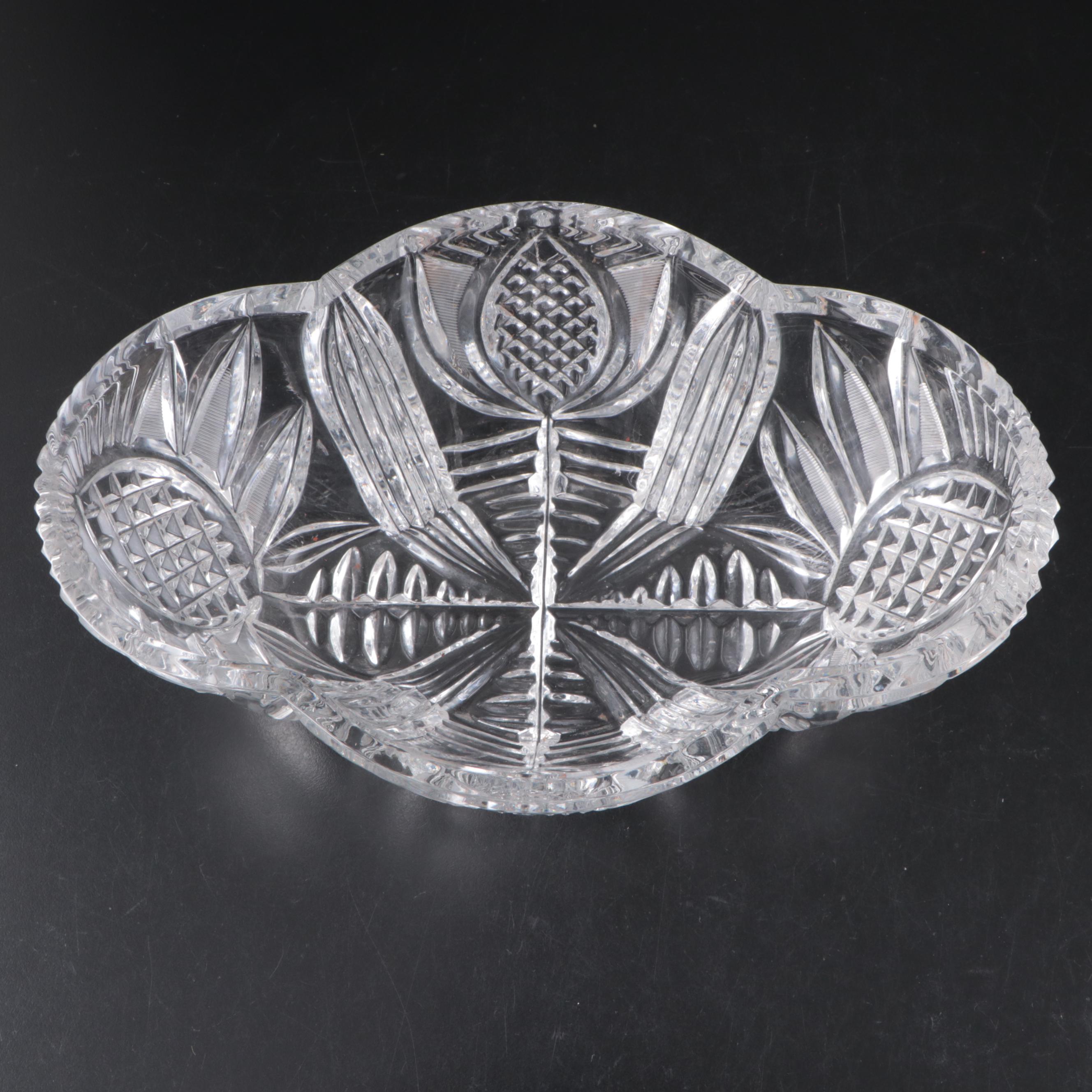 Brilliant Style Cut Crystal Orb-Shaped Candy Dish and Other Tableware