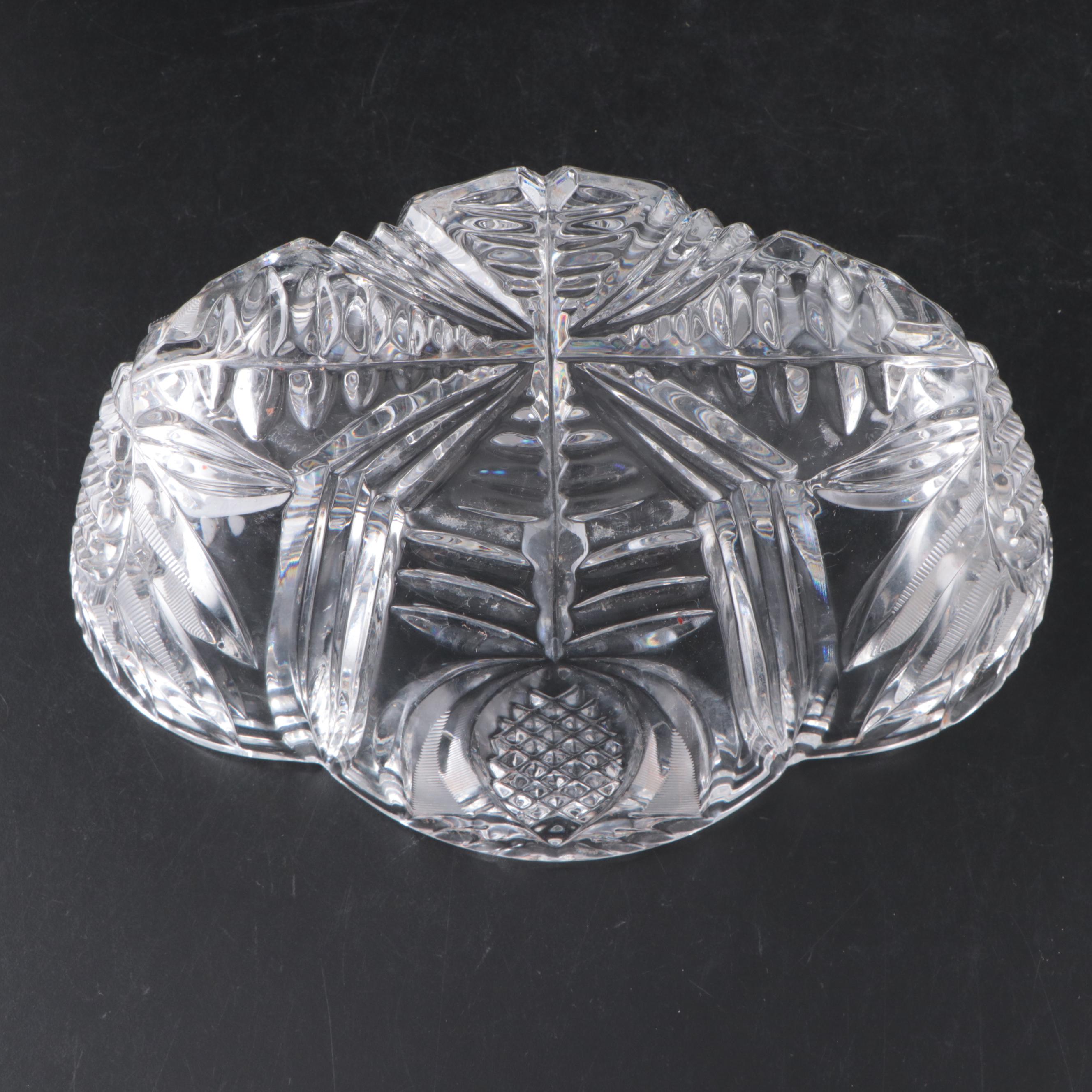 Brilliant Style Cut Crystal Orb-Shaped Candy Dish and Other Tableware