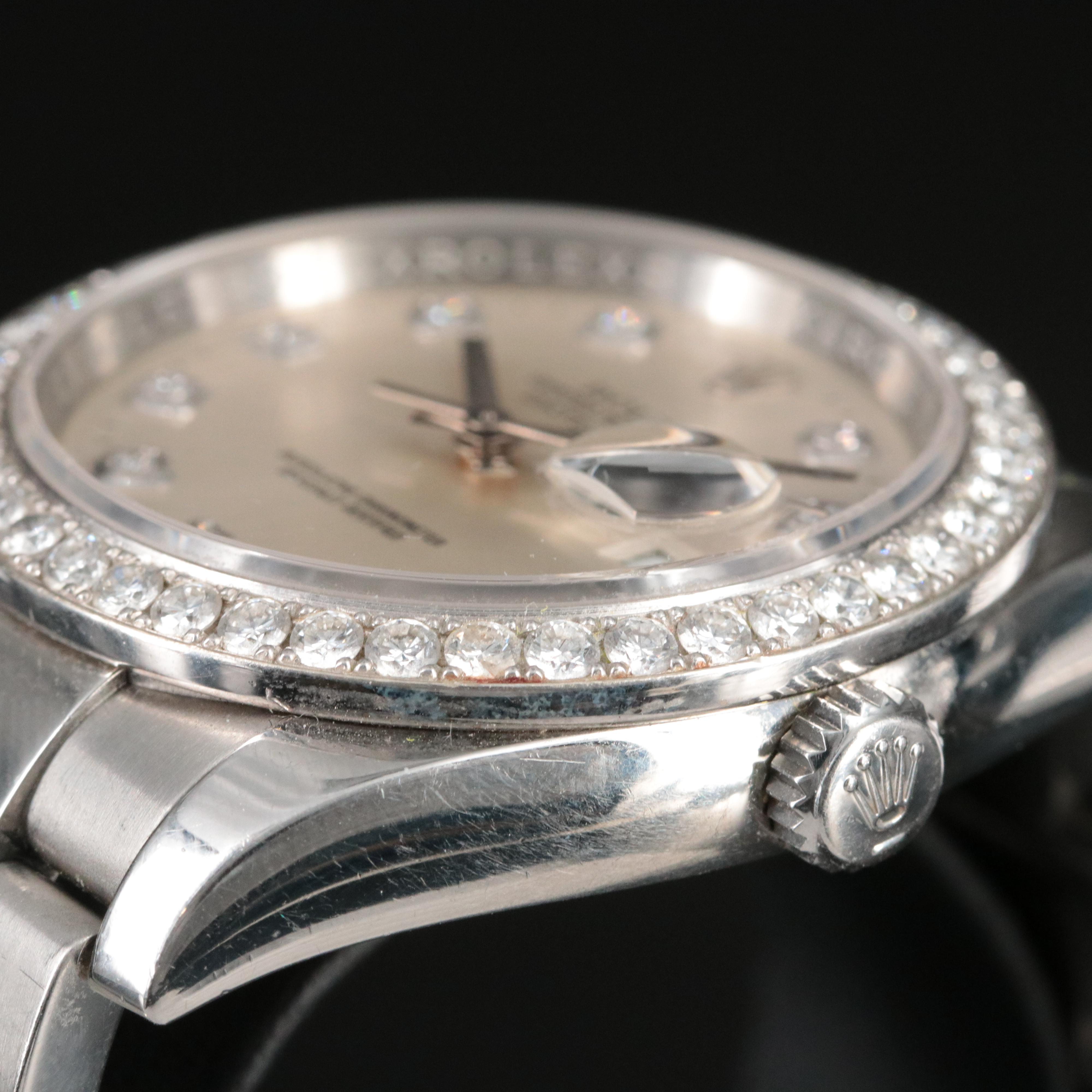 Rolex Custom 2.16 CTW Diamond Dial and Bezel Datejust Watch