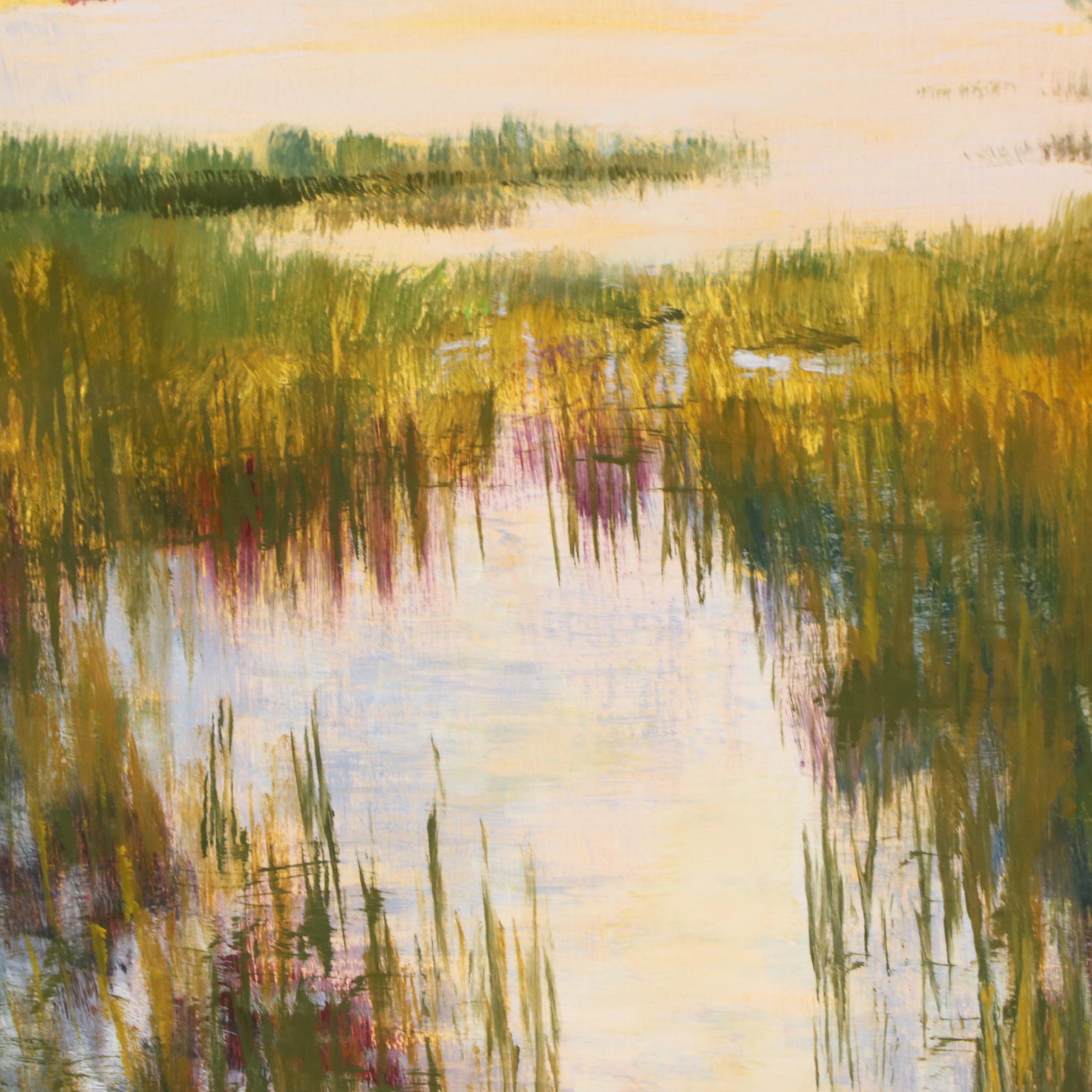 Kathy Tortorella Lowcountry Marsh Landscape Oil Painting, 21st Century