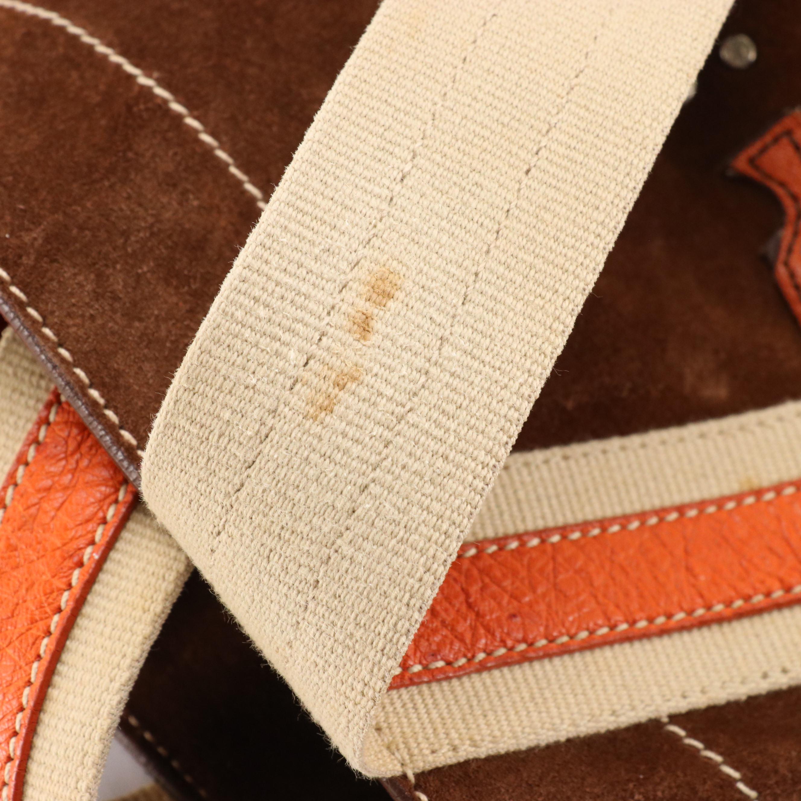 Prada Canapa Brown Suede Marine Sea Life Appliqué Shoulder Tote