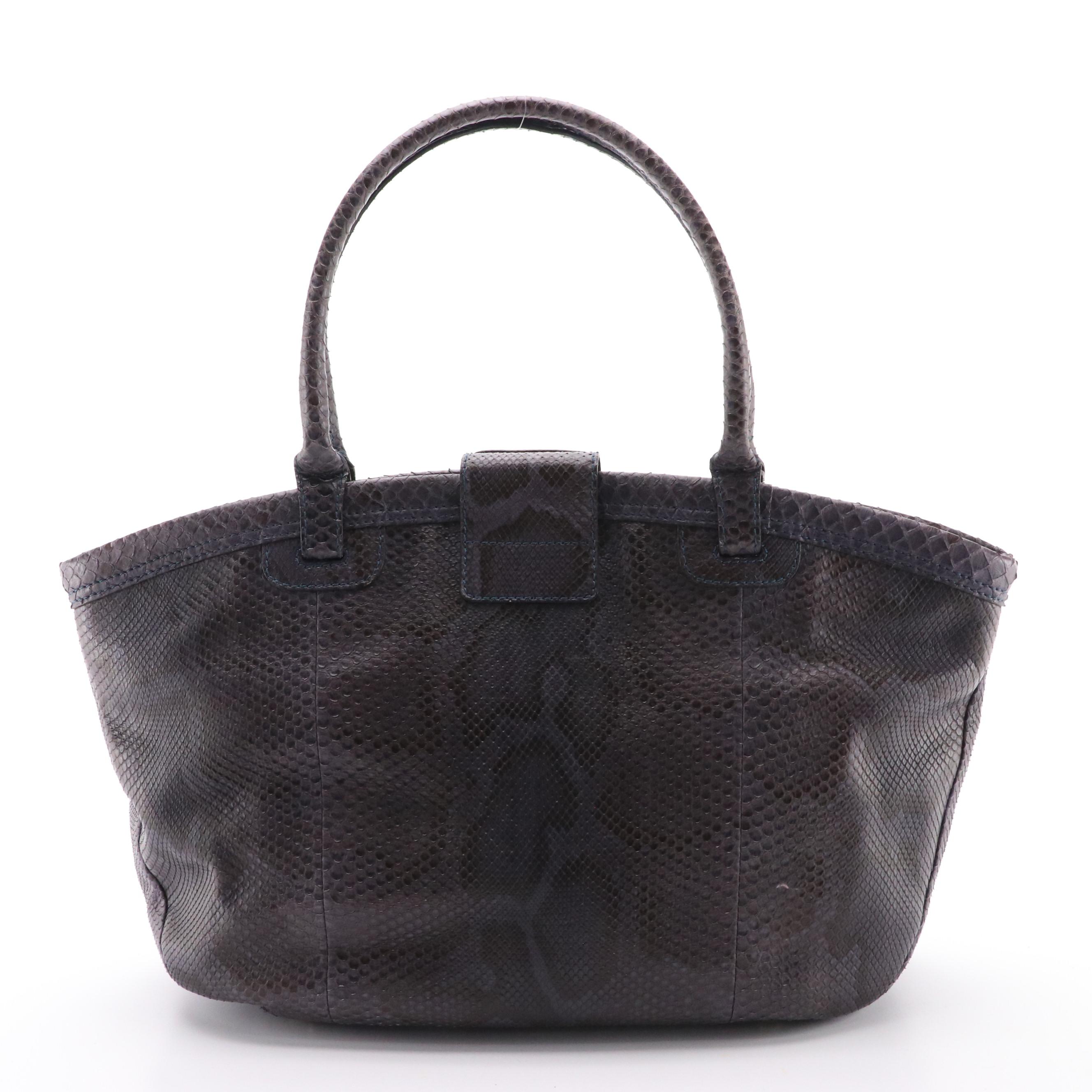 Valentino Garavani Deep Purple Python Leather Shoulder Bag