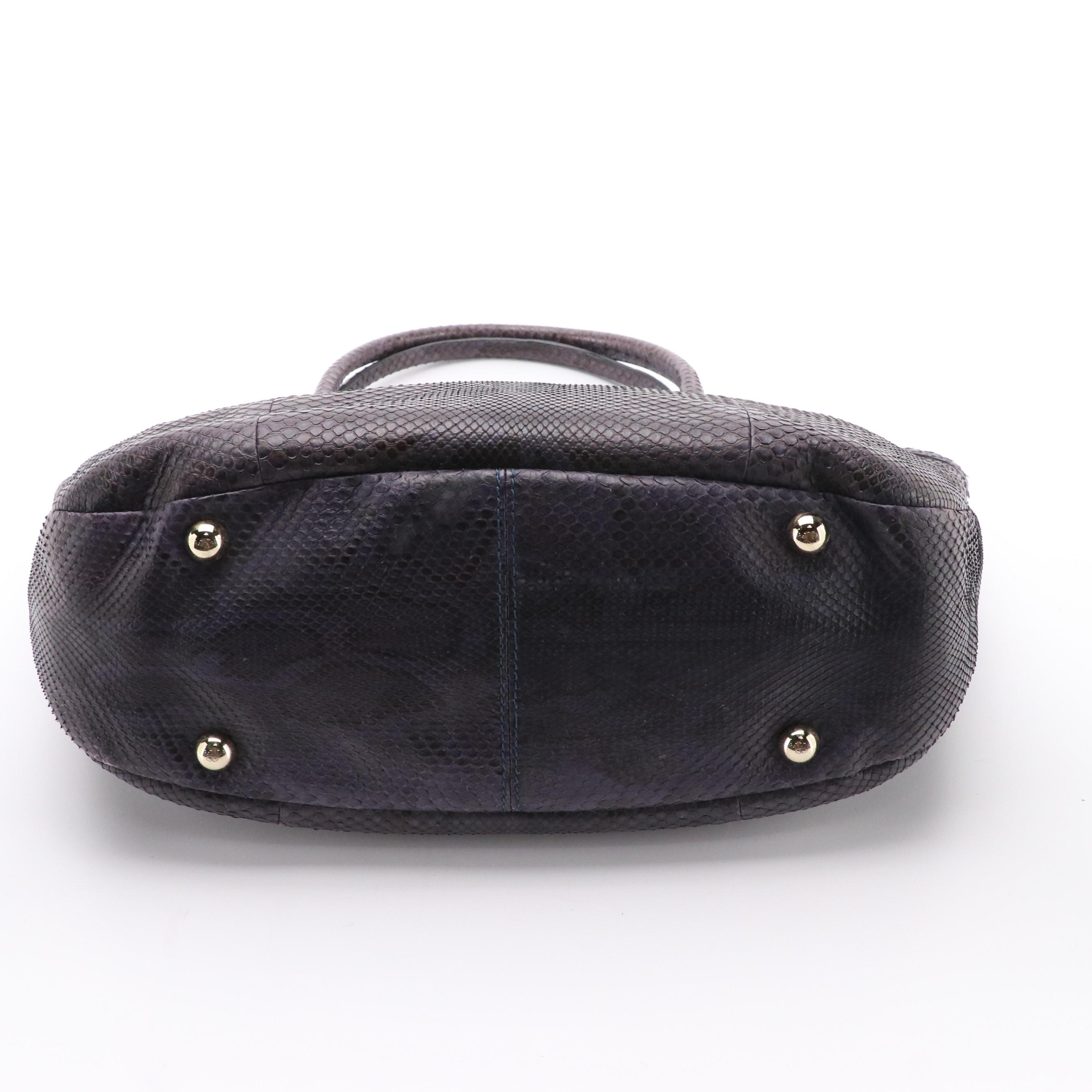 Valentino Garavani Deep Purple Python Leather Shoulder Bag