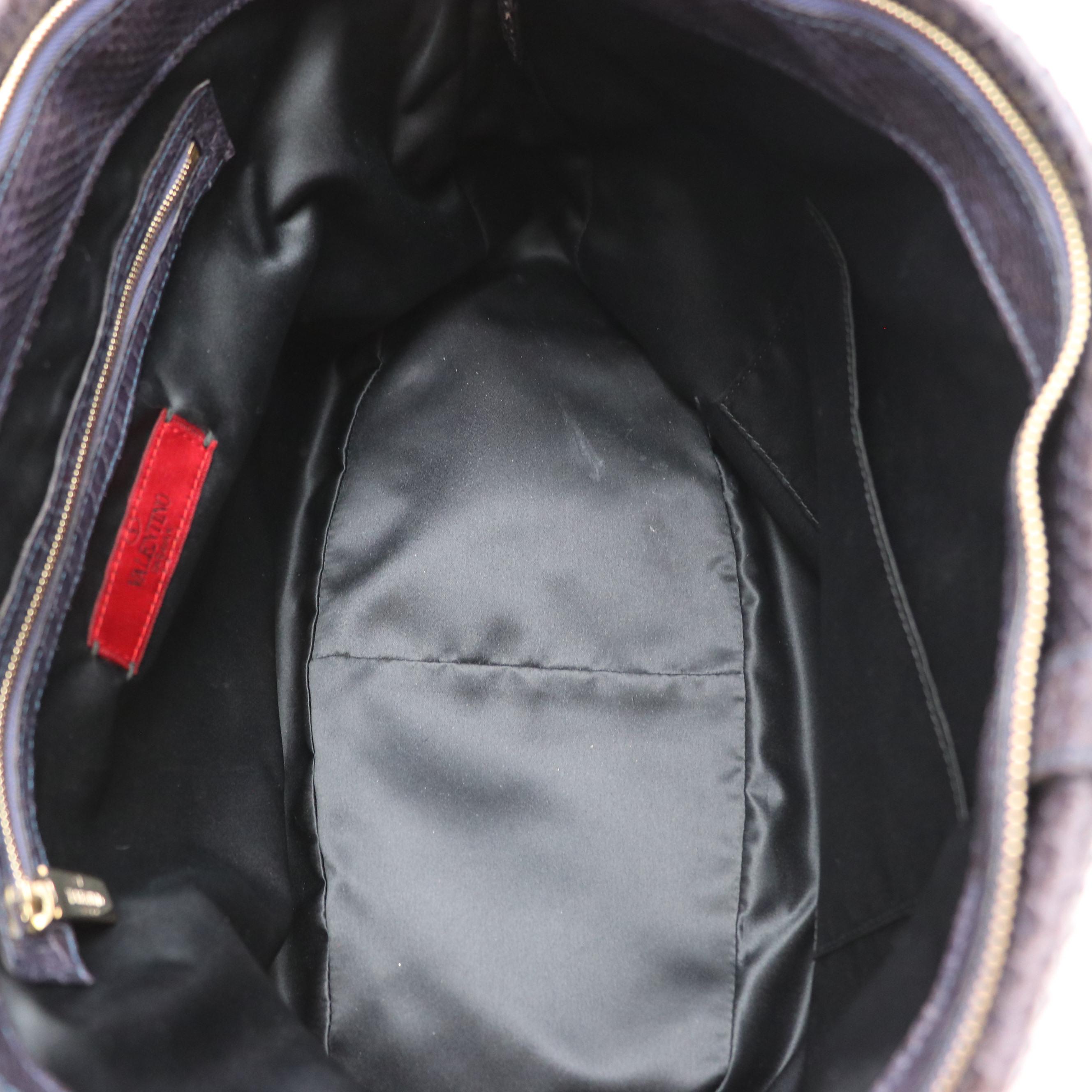 Valentino Garavani Deep Purple Python Leather Shoulder Bag