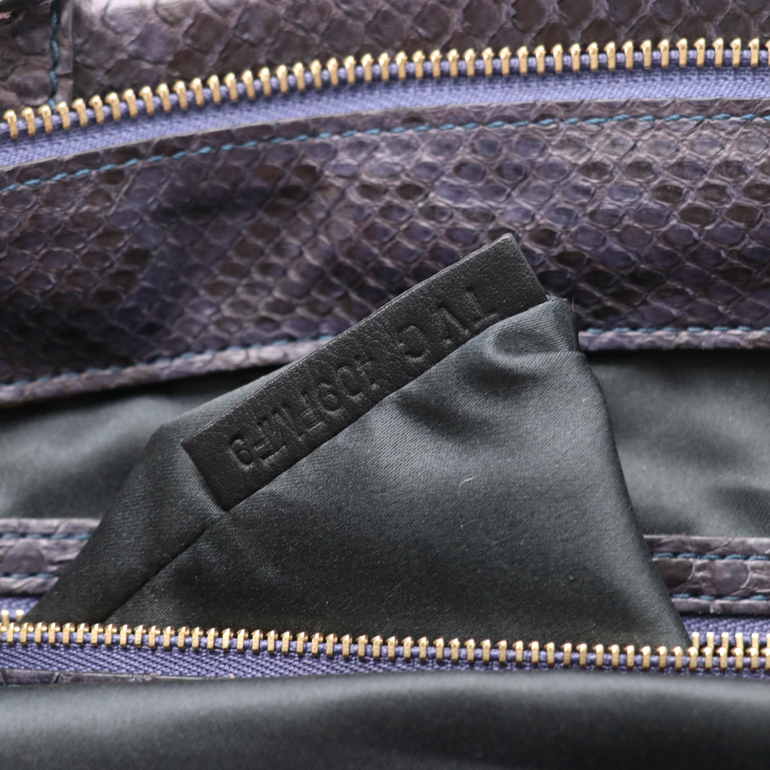 Valentino Garavani Deep Purple Python Leather Shoulder Bag