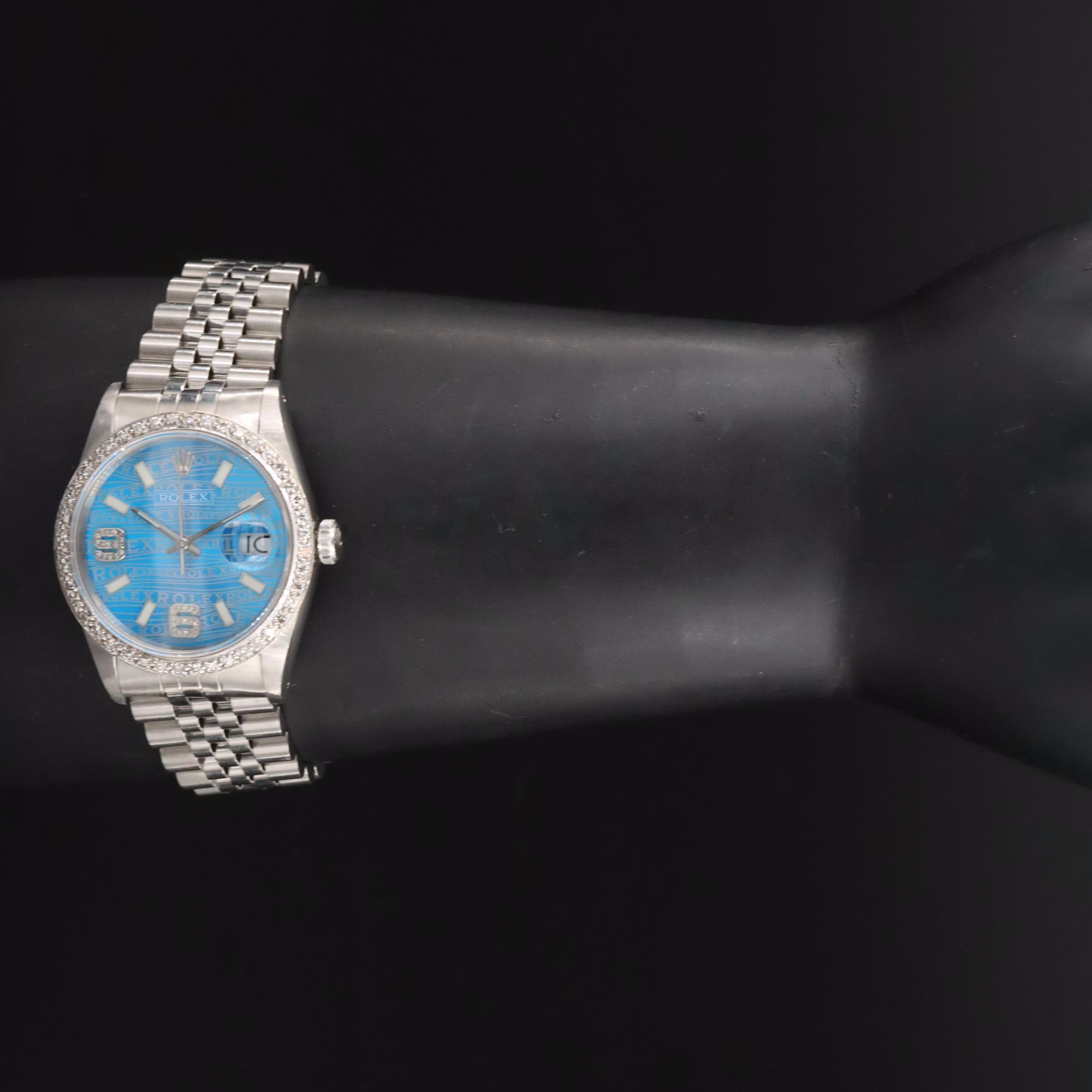 1989 Rolex Custom Diamond Dial and Bezel Datejust Watch