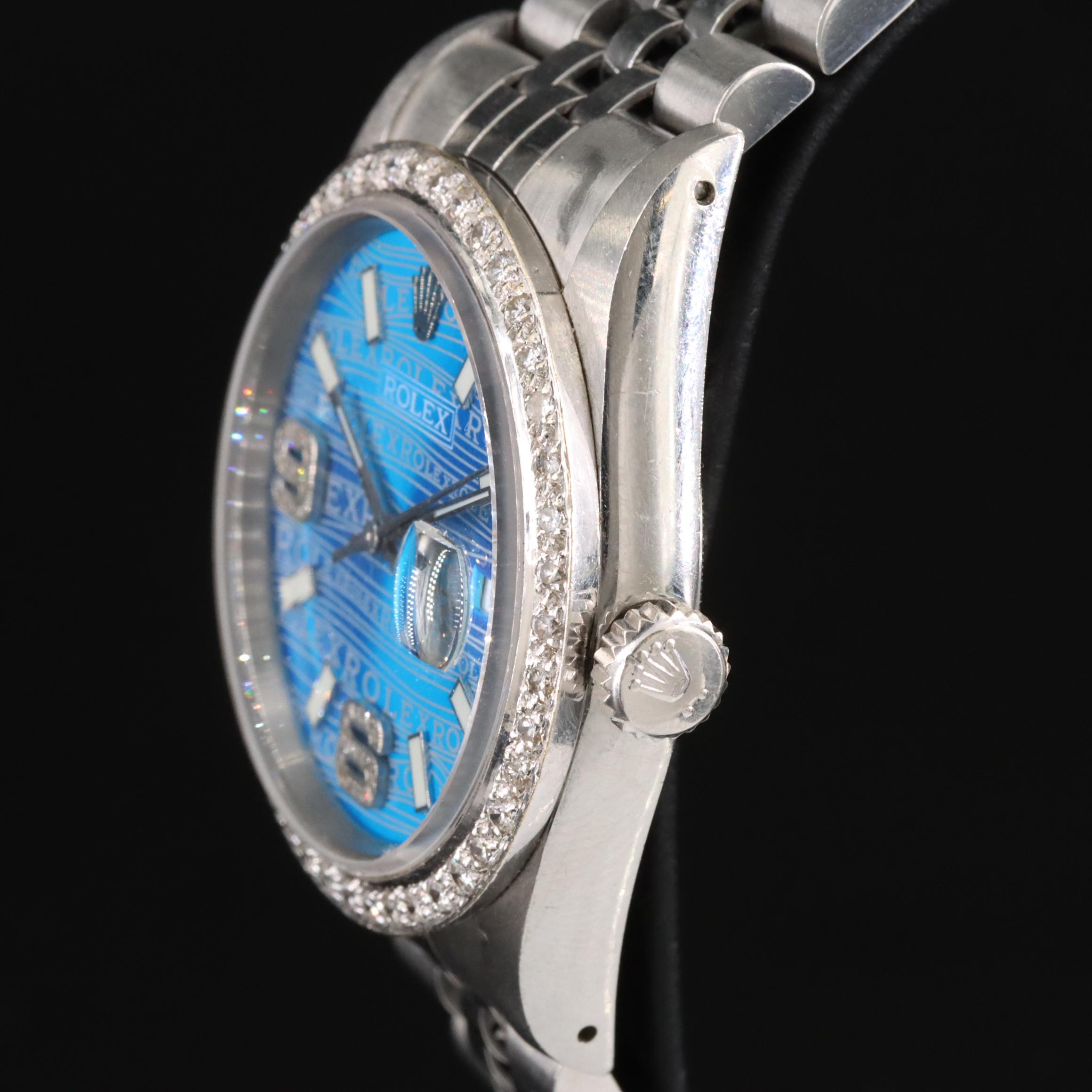 1989 Rolex Custom Diamond Dial and Bezel Datejust Watch