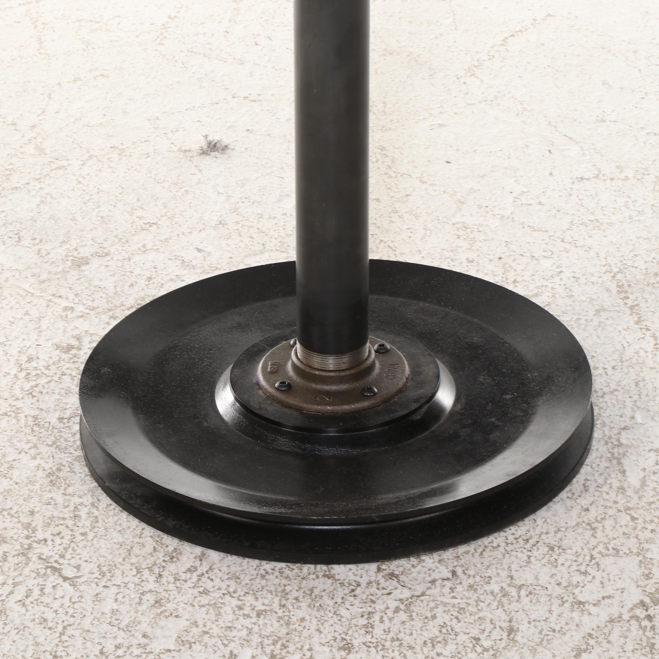 Five-Piece Industrial  Style Pine and Patinated Metal Bar-Height Dining Set