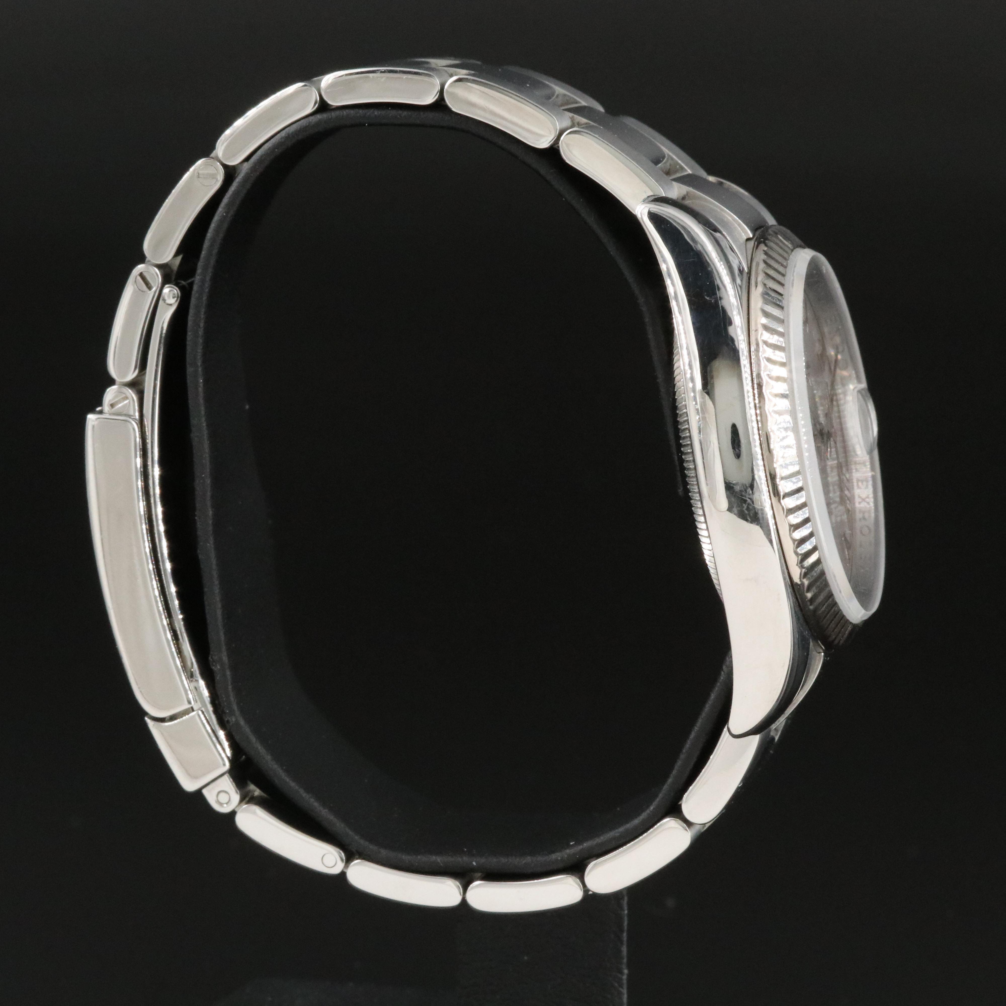 2007 Rolex Silver Roman Dial White Gold and Steel Datejust Watch