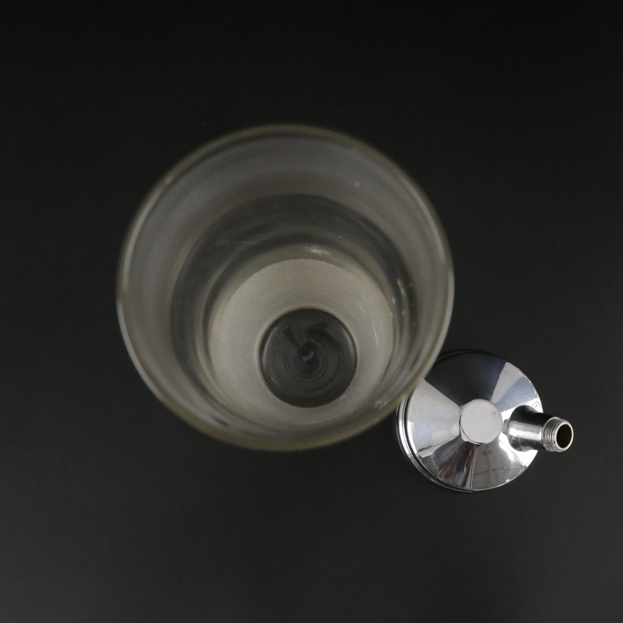 Mid Century Modern Cocktail Shaker and Eight Glasses