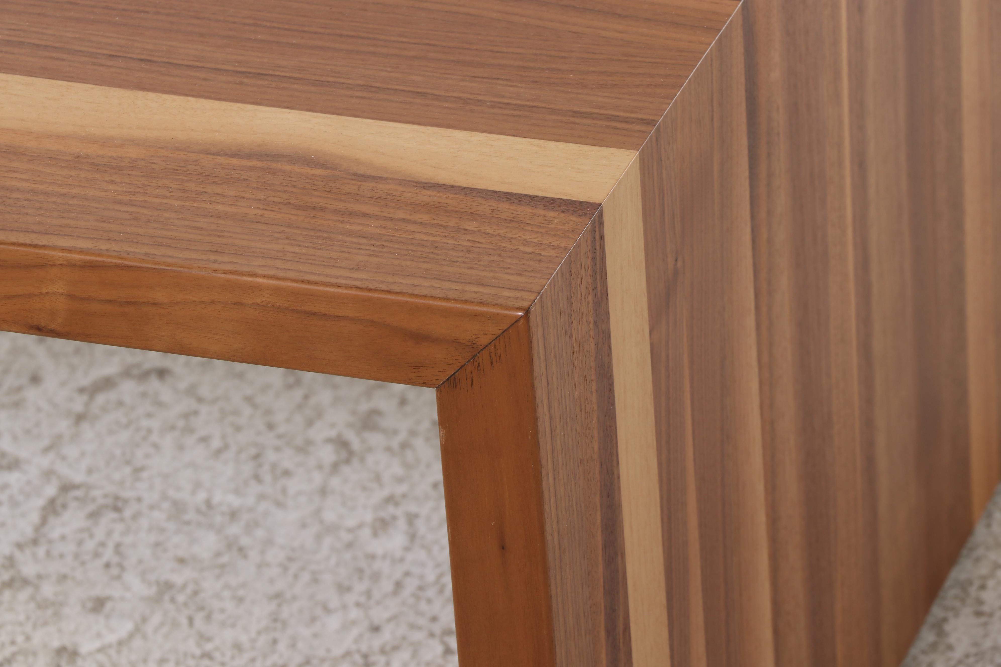 Modernist Style Walnut Waterfall Coffee Table